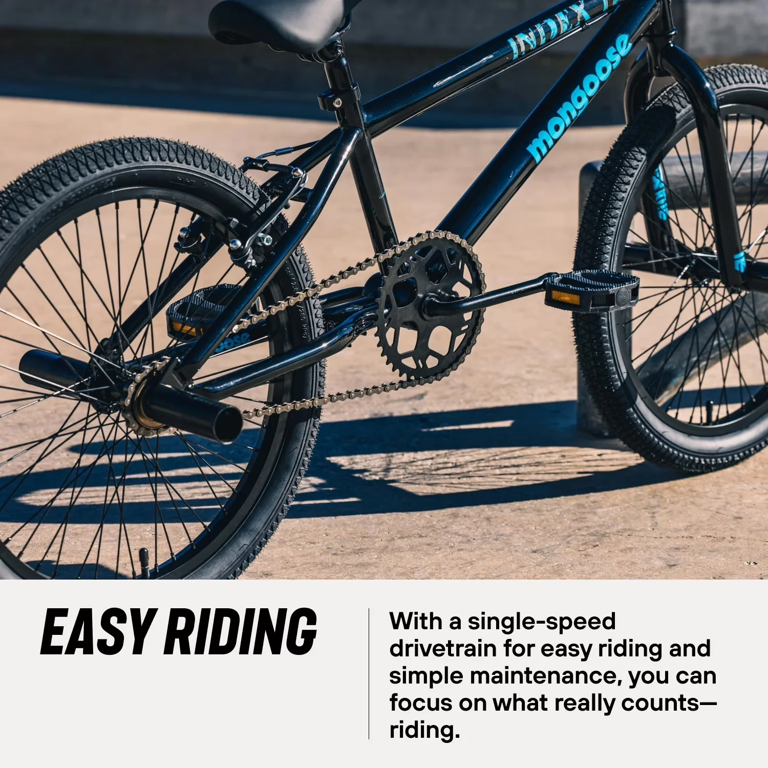 Kids Bike Quality with Adjustable Seat Height, Index 1.0 BMX Freestyle - Black Model 3A8686