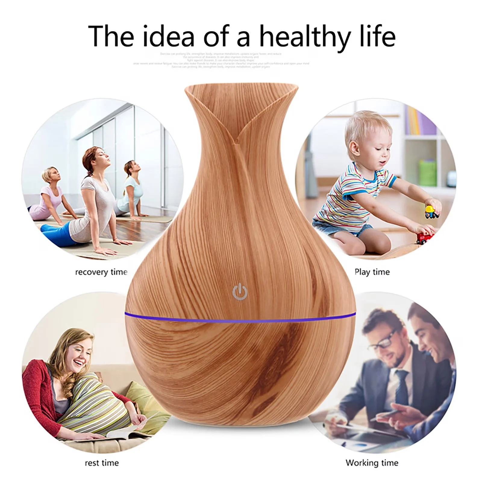 Humidifier Efficient with Battery, LED - Humidifier C for Bedroom, Home Model 93AF58