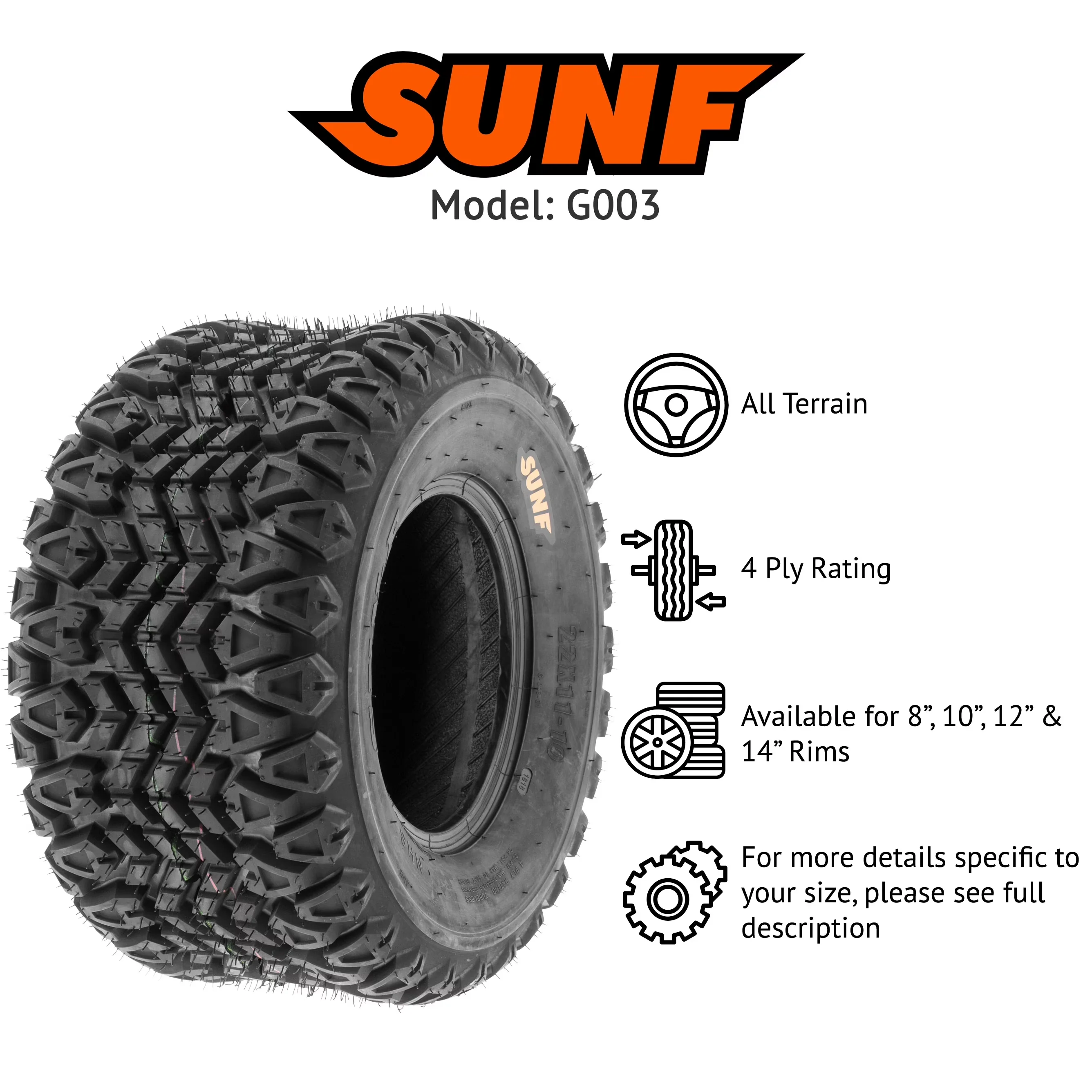 Lawn Mower Tire Essential with Replacement - 5-12 - Modern Design Model 8D40A6