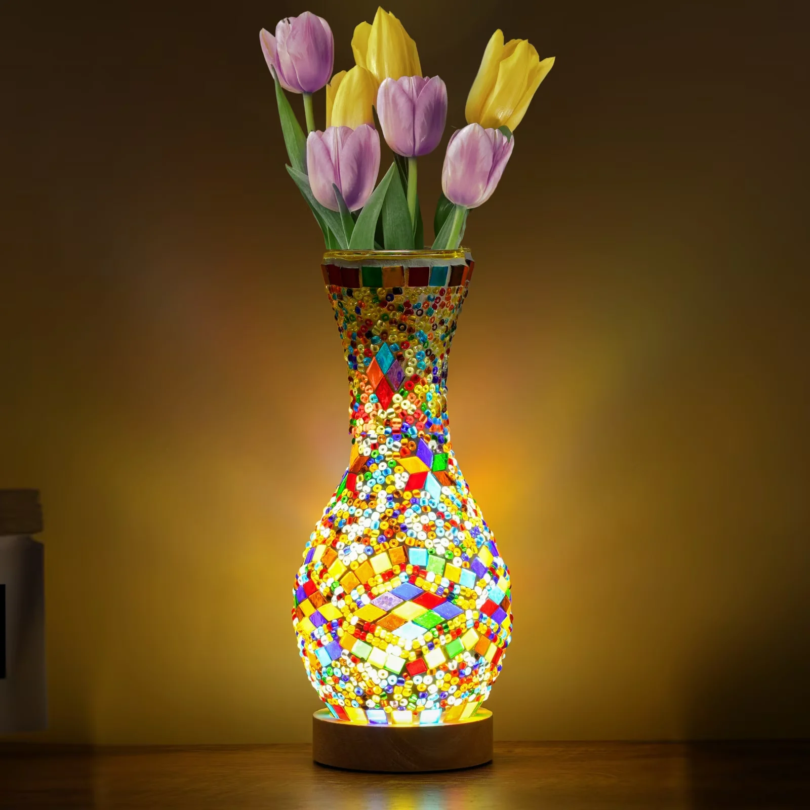 Professional Table Lamp with Usb Port, Art Deco, USB Power - Multicolor Glass for Living Room, Bedroom Model E8DBDA