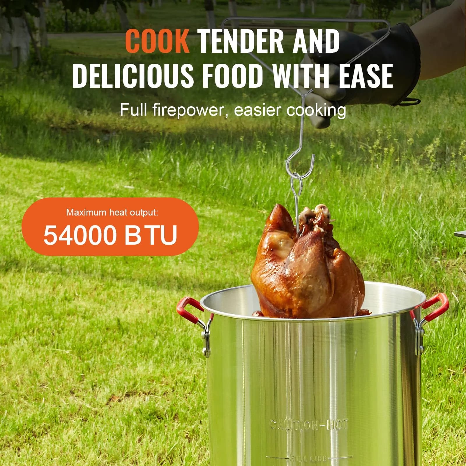 Durable Outdoor Fryer with 54000 BTU, Dimensions:14.57*14.57*19.69inchs - Multicolor Model D2A6AD