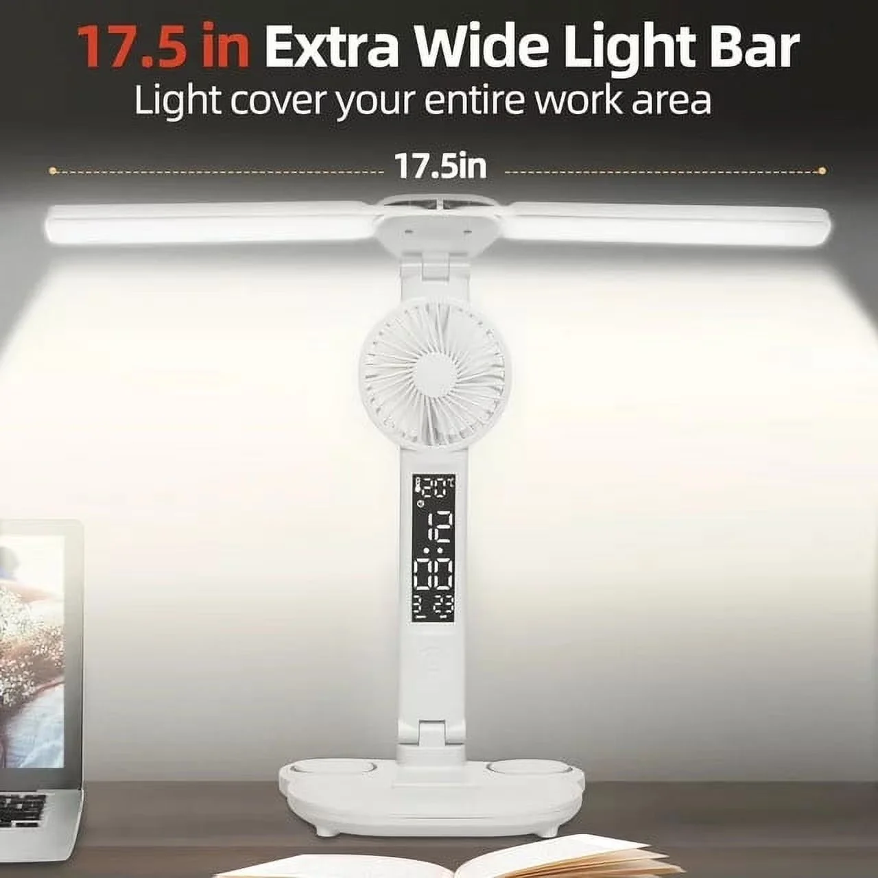 Stylish Desk Lamp with LED, Task Lamps, 2-Light LED Eye Protection Adjustable - White Model 905430