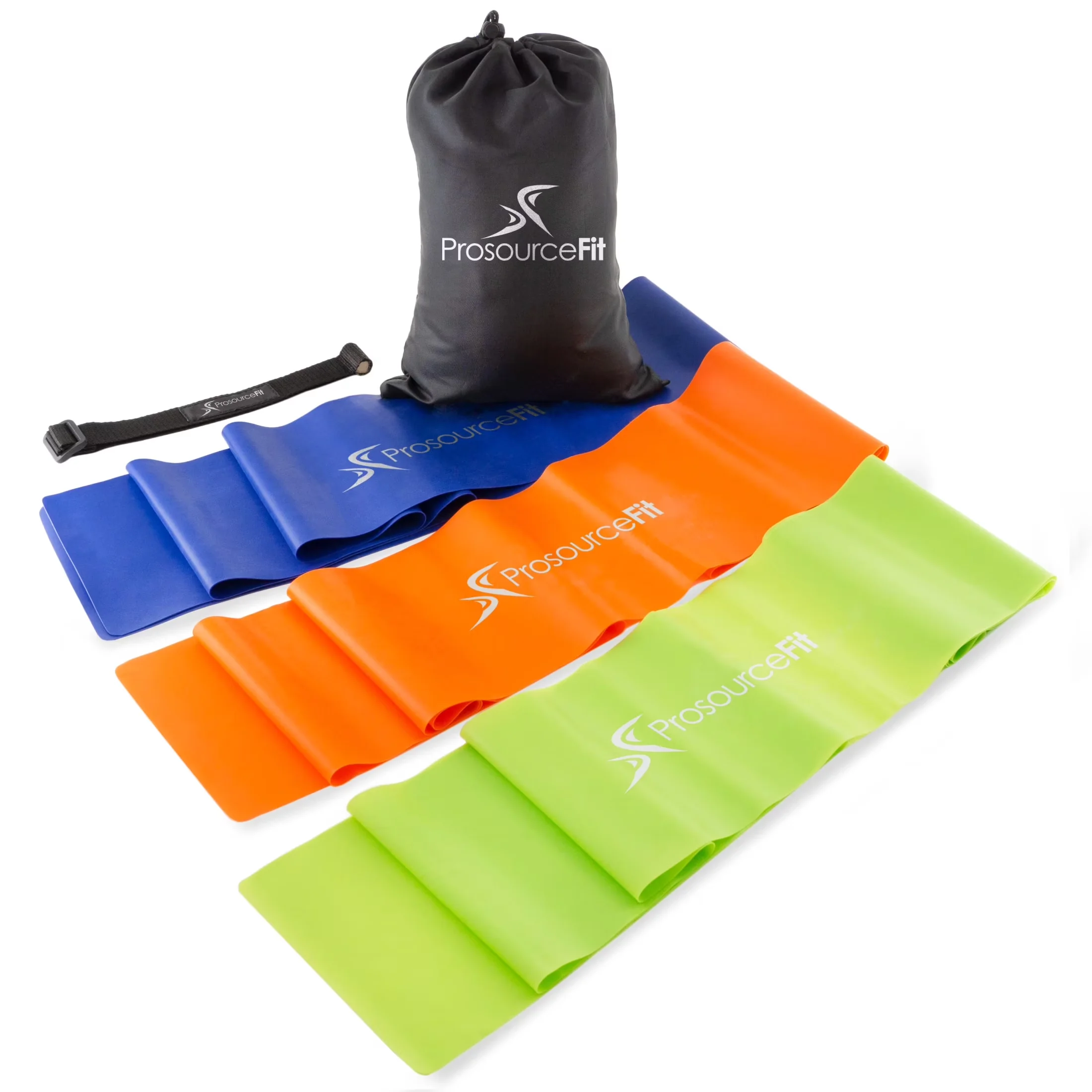 Reliable Home Gym Accessory with Adjustable Straps, Set of 3, Therapy Flat Resistance Bands - Assorted Latex Model 8170A7