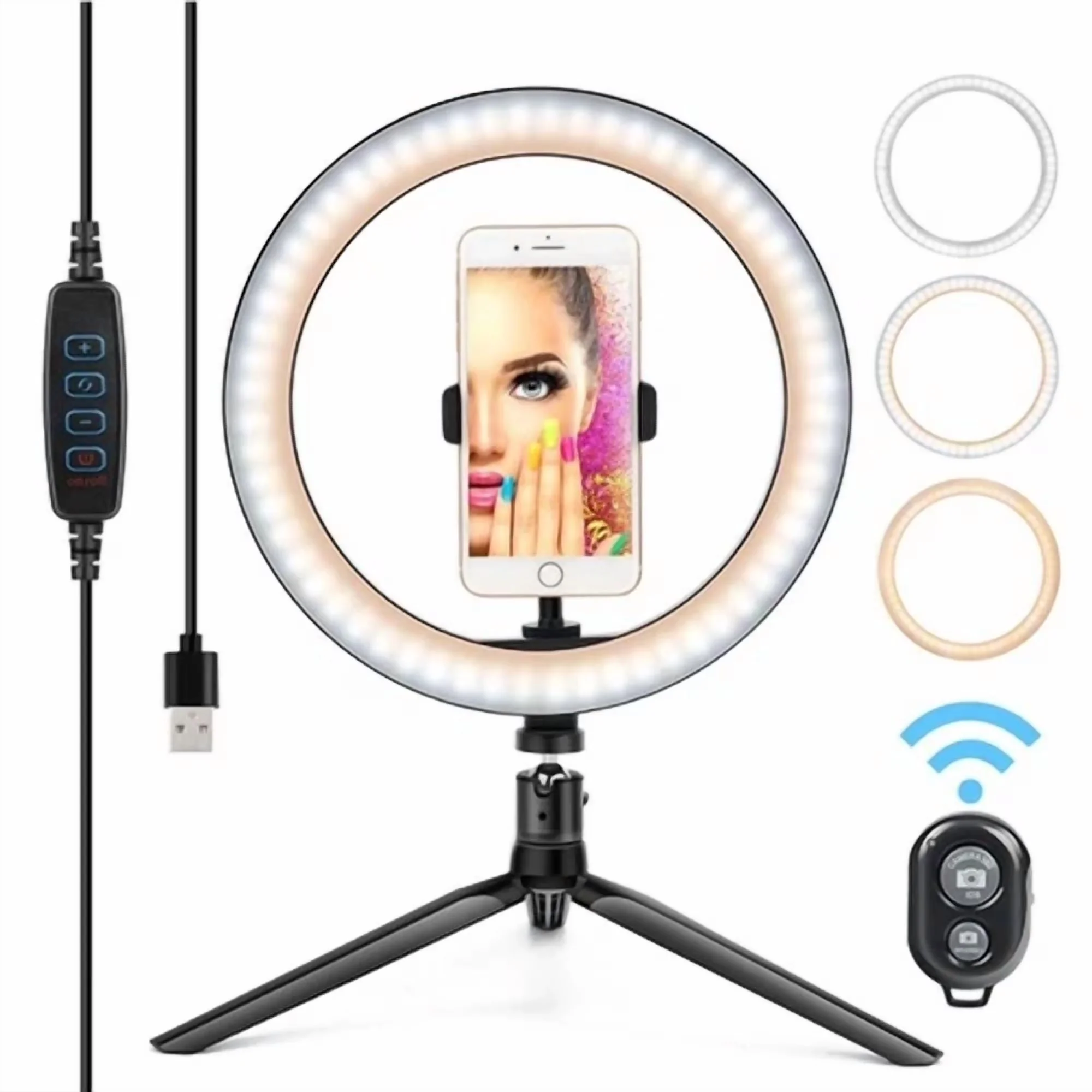 Novelty Light Quality with LED, 10” Ring With Tripod & Remote (3 Modes) - Model FEEE24