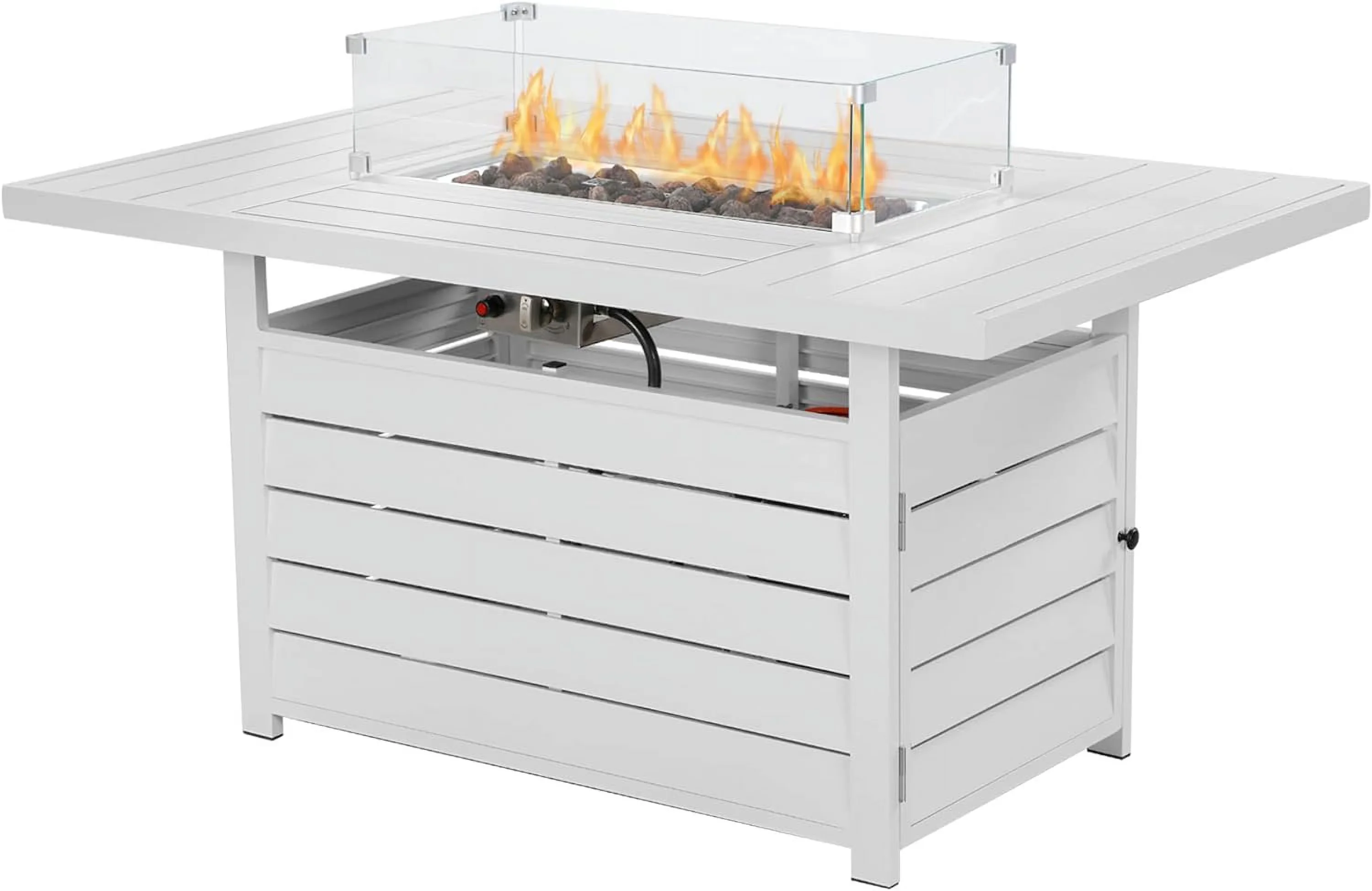 Reliable Outdoor Heating with 50000 BTU, Weatherproof - White Aluminum Model F8BA54