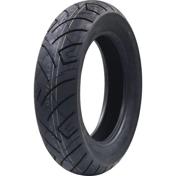 Sleek Motorcycle Tire with Tubeless, Heavy-Duty, Touring - Black 80-15 Model 64DB0F