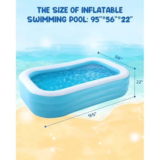 Inflatable Pool Stylish with Rugged & Durable, Portable & Storable, Time-Saving & Labor-Saving Drainage for Outdoor, Party - Model 17DB01