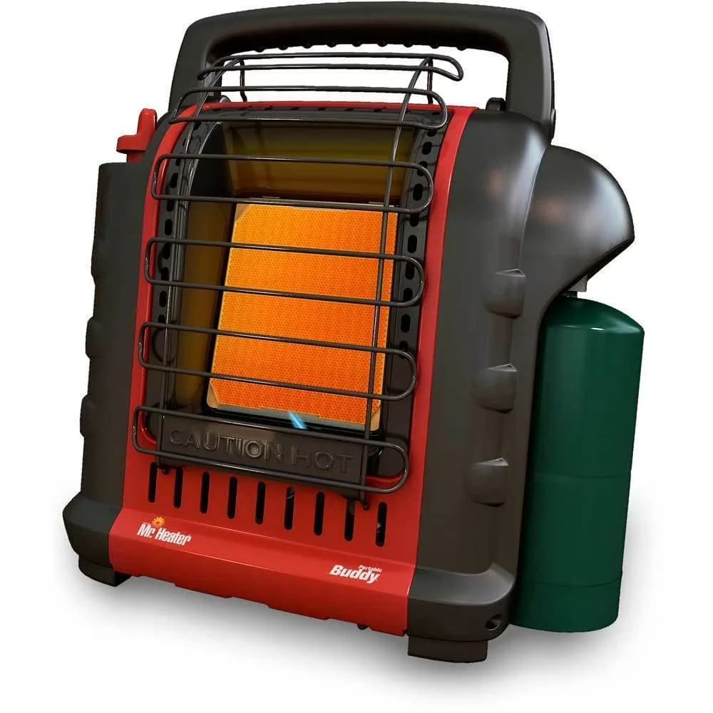 Essential Portable And Electric Space Heater with Automatic Shutoff, Buddy - Black, Red Model 4A44D1
