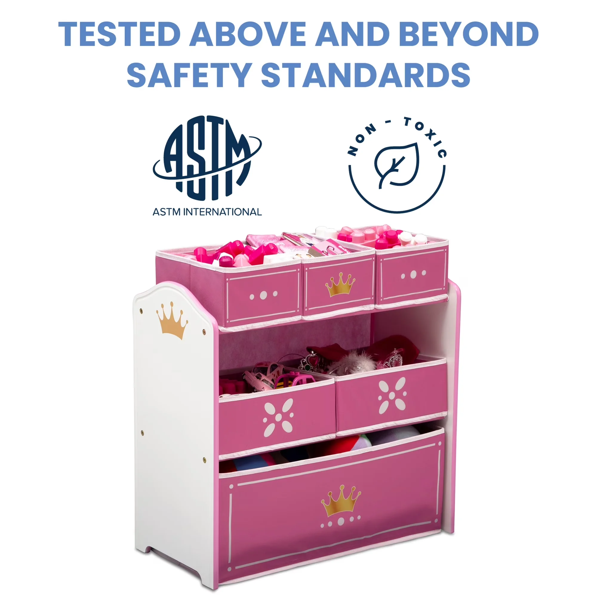 Garage Storage Supply Versatile with Stackable, Greenguard Gold Certified - White Fabric, Wood Model 34FCC5