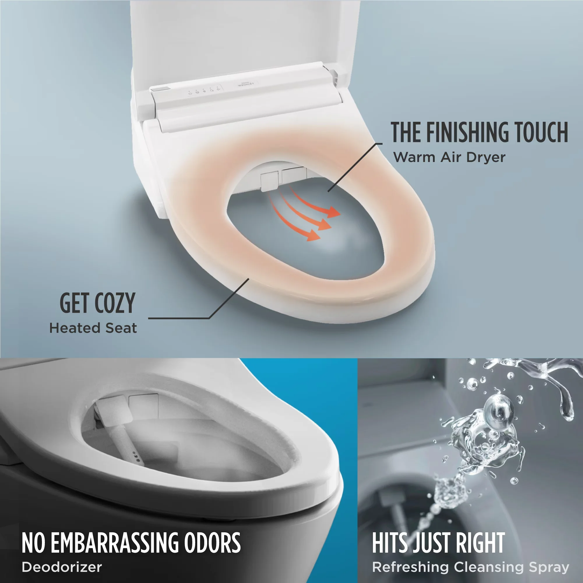 Premium Toilet Seats And Lid with Adjustable, ® ® C5 Electronic Bidet Seat - Plastic White Model 82FC1B