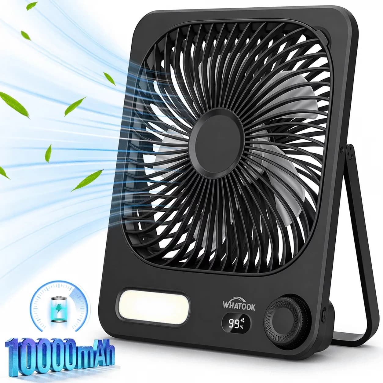 Compact Fans In Cooling with Battery, Led Display, 40H Runtime - Abs Black Model 508CFA
