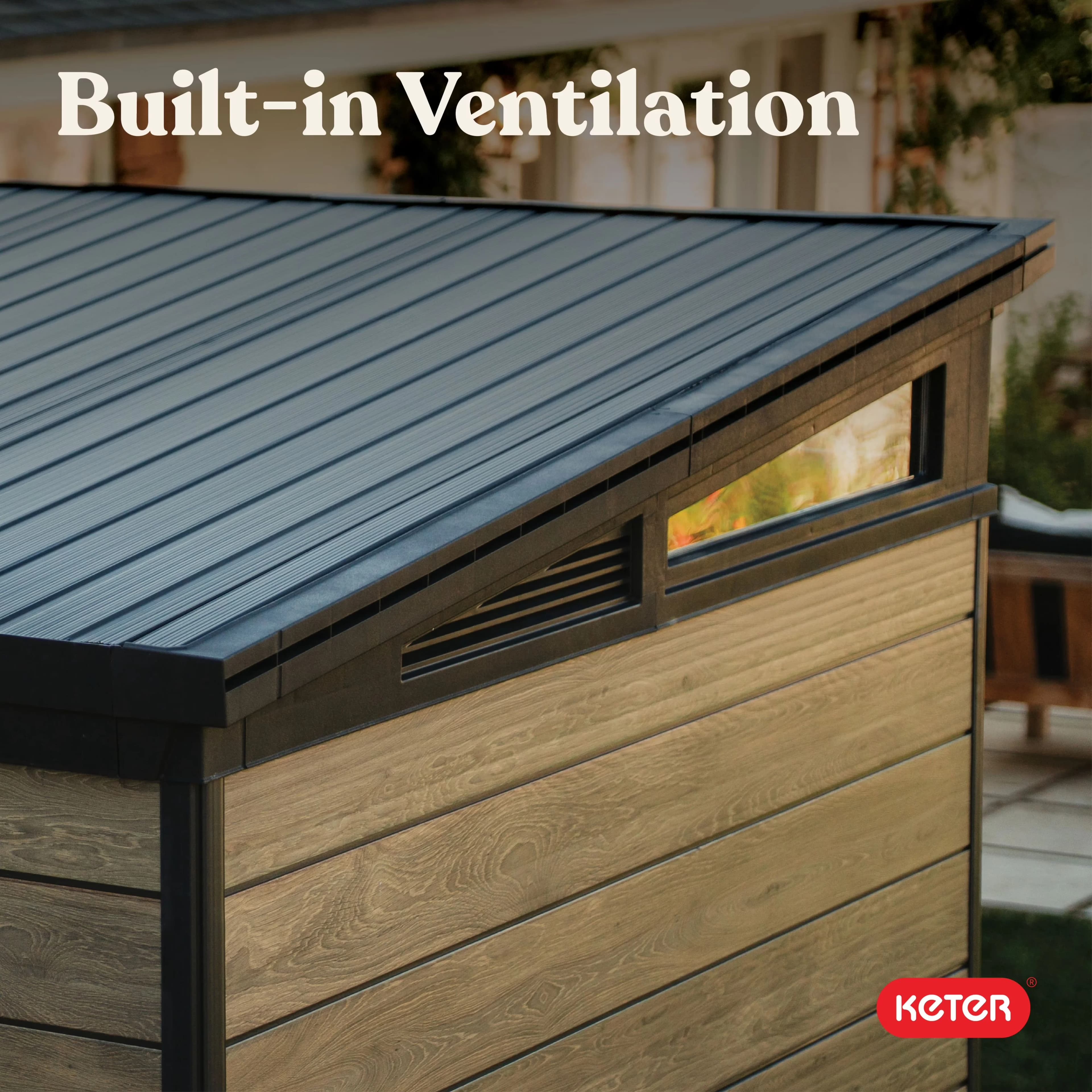 Shed Quality with Uv Resistant, Ashwood - Resin Brown 7x7 - Premium Collection Model 015275