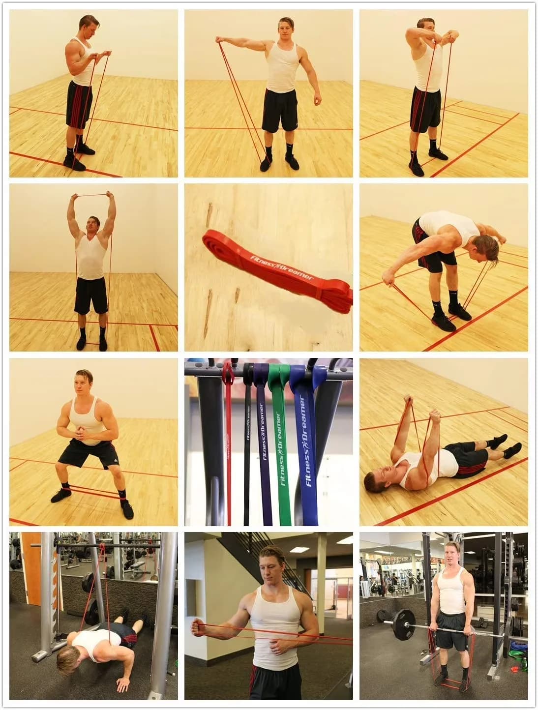 Professional Home Gym Accessory with 41-inch Fitness Bands, Resistance Bands - Rubber Red Model 9D578A