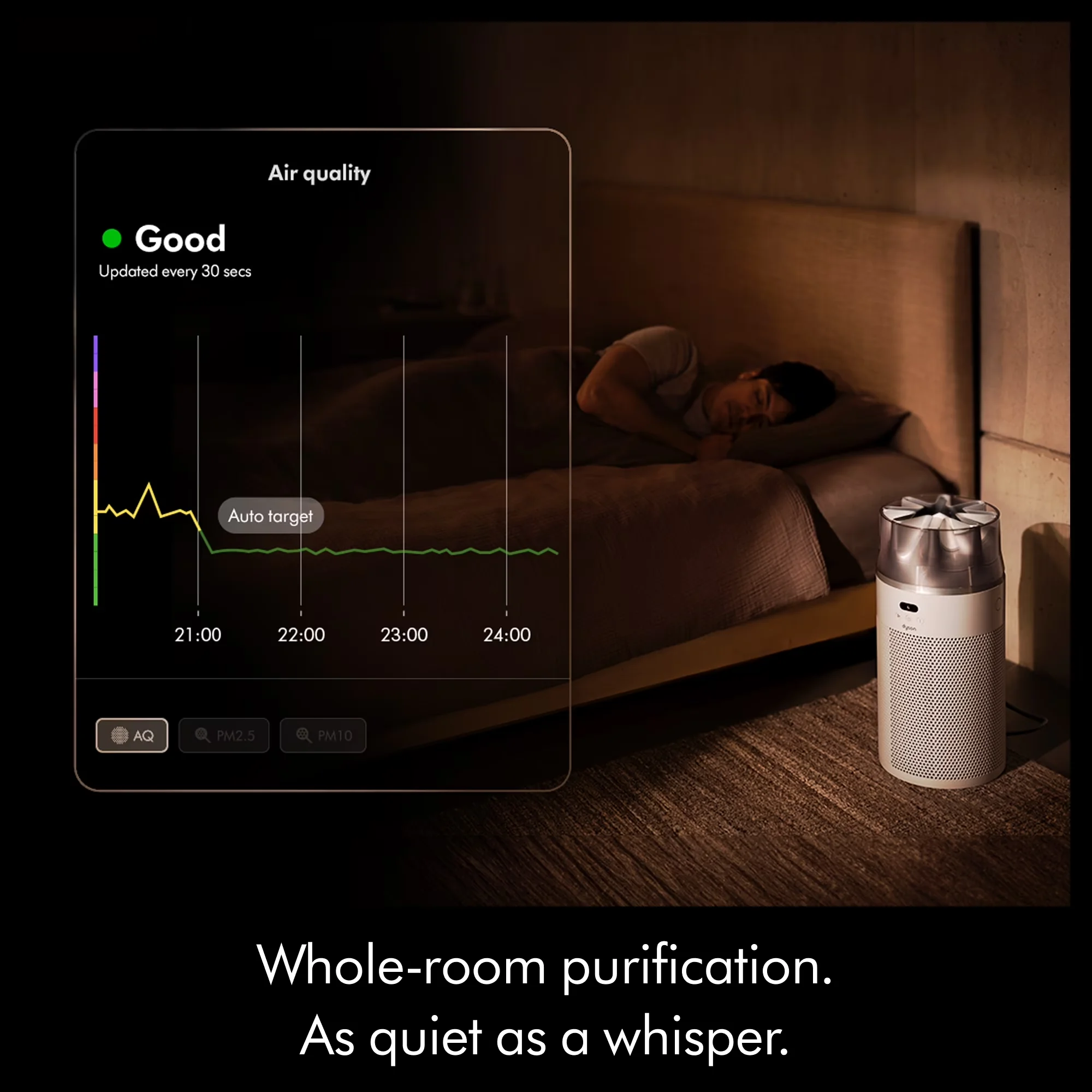 Air Purifier Compact - Silver HushJet for Daily Use Model F8E84B