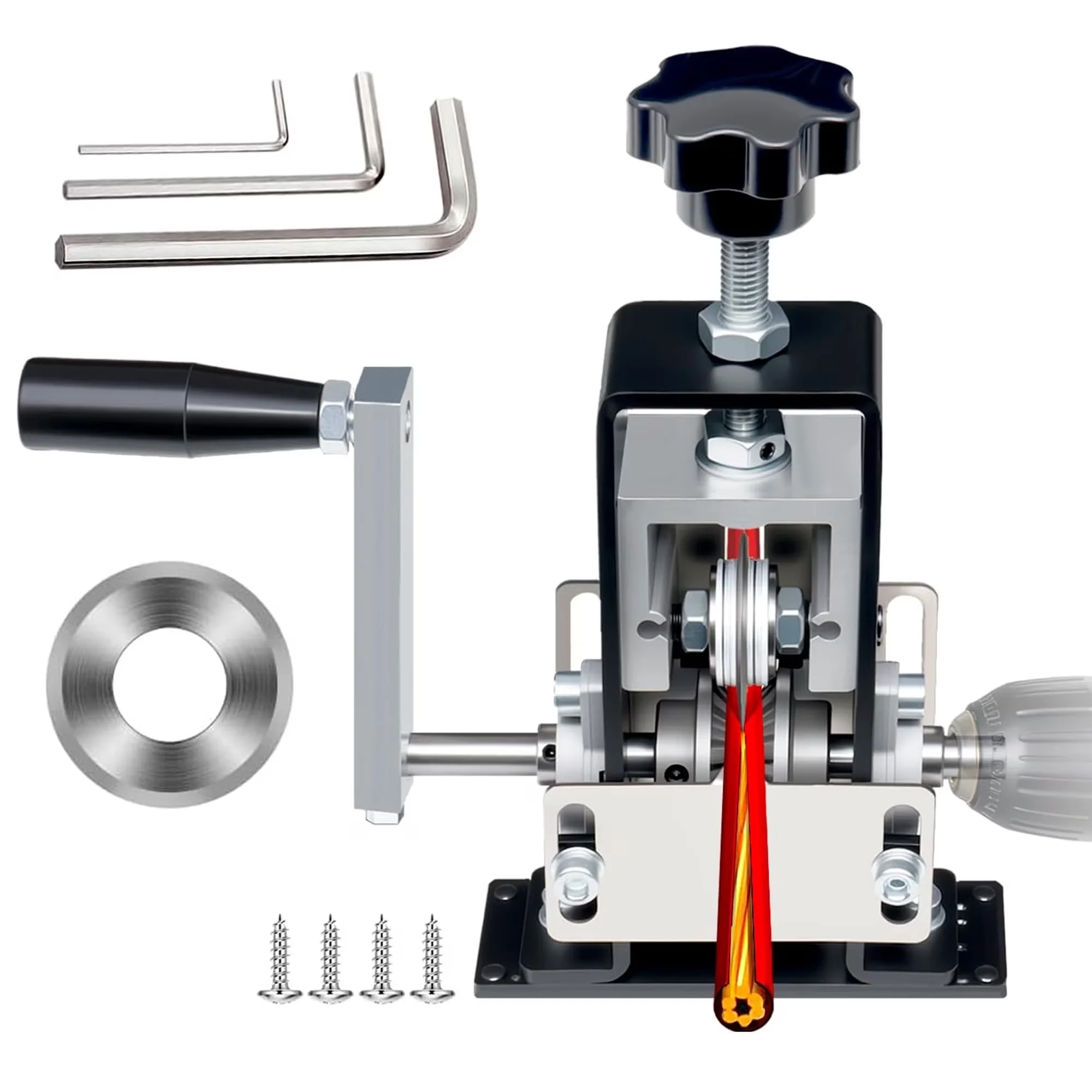 Professional Woodworking with Adjustable, Scrapping Copper Wire Peeler Machine - Silver 0.06-1 inches Model A26B3B