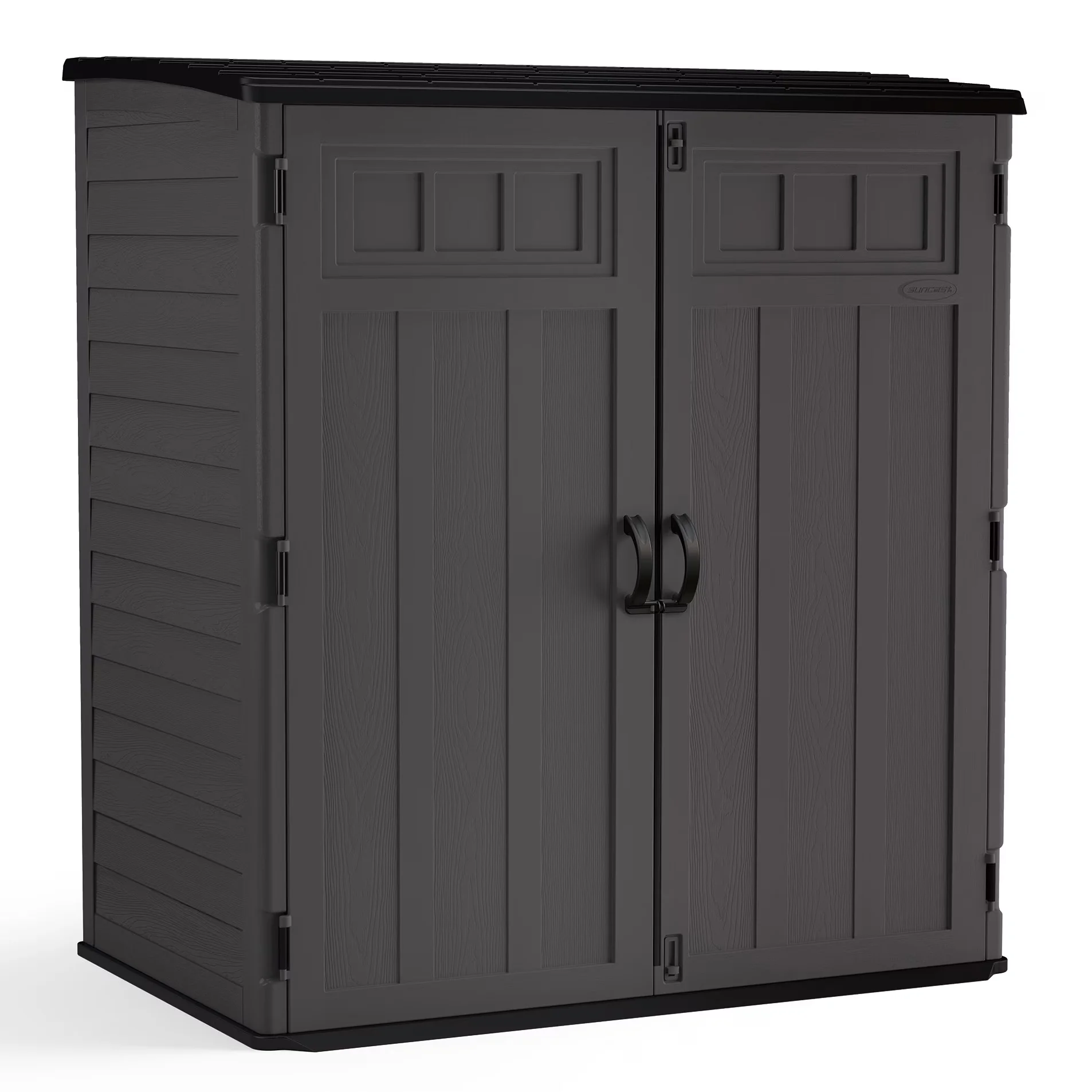 Essential Shed with Uv Resistant - Resin Gray Cubic - Ergonomic Design Model F6E08C