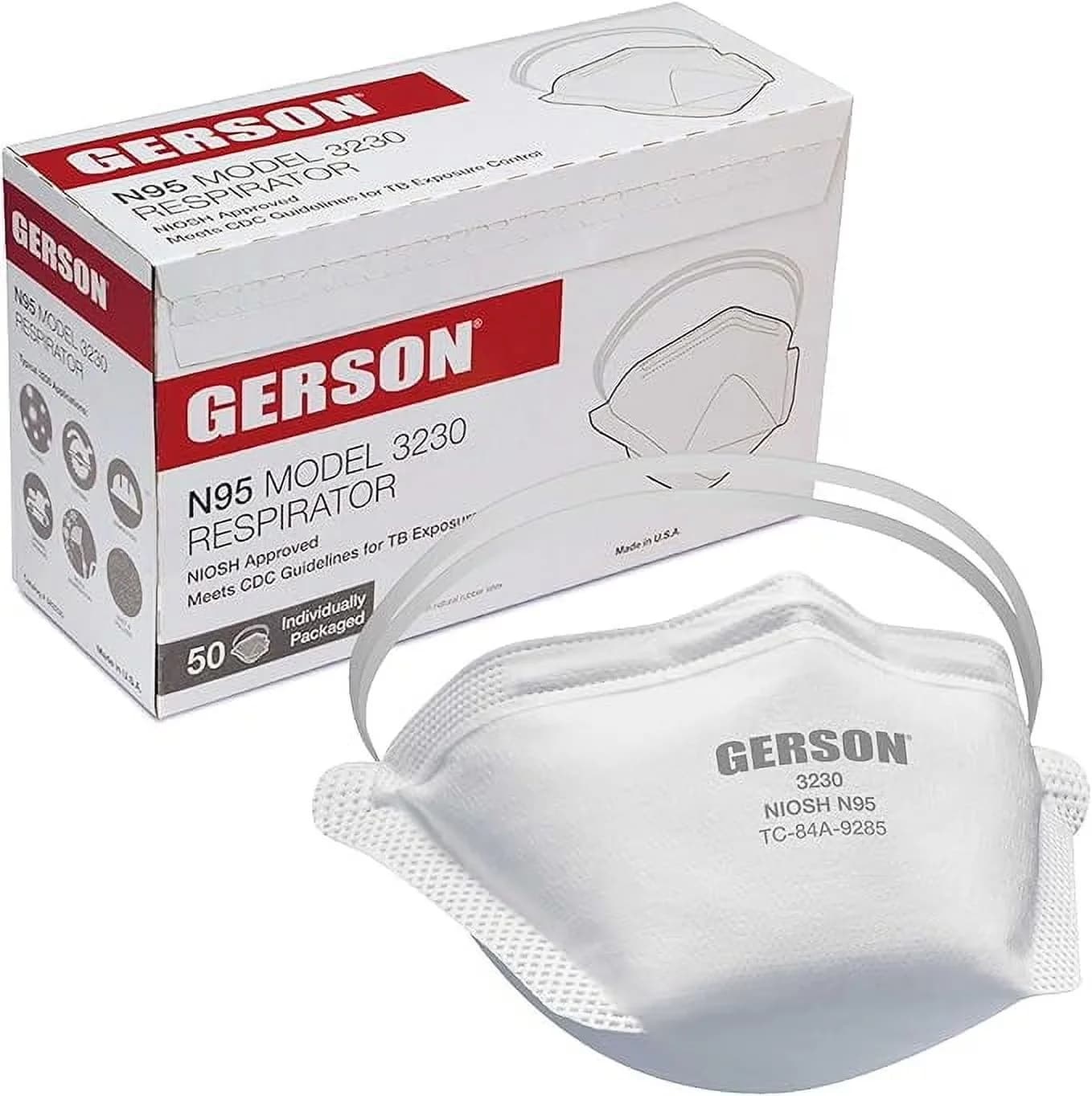 Protective Equipment Versatile with Made in U.S.A, Box of 50 - Polypropylene White Model A3E6D1