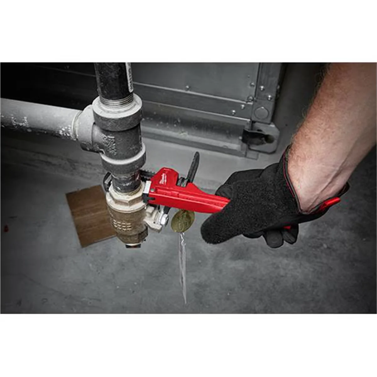 Sleek Hand Tool with Ergonomic Handle, 8" Steel Pipe Wrench, Limited Lifetime Warranty - Black Model F3688F