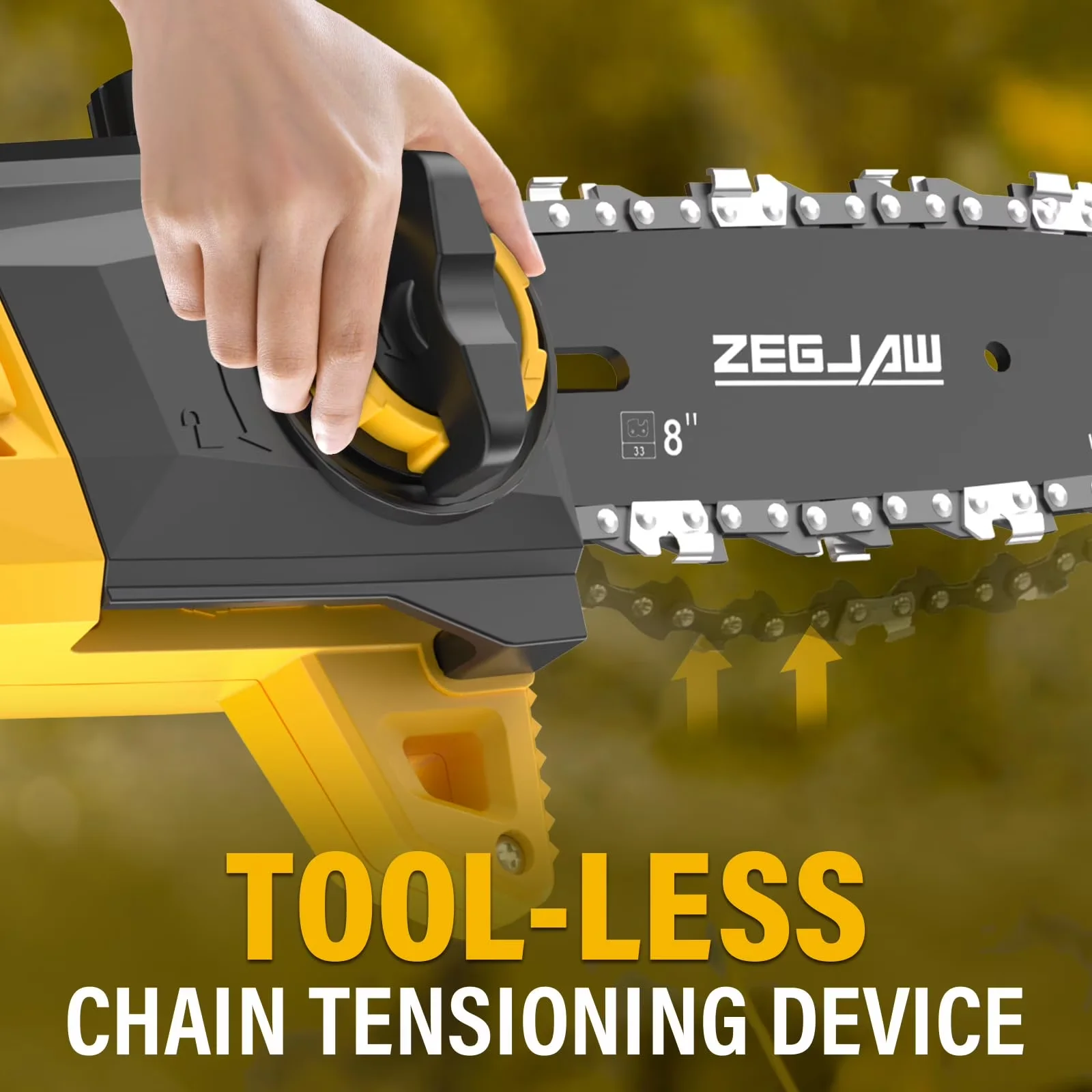 Pole Saw Durable with Battery, Automatic Chain Oiler, 8-Inch - 15-FT - Modern Design Model 50D19F