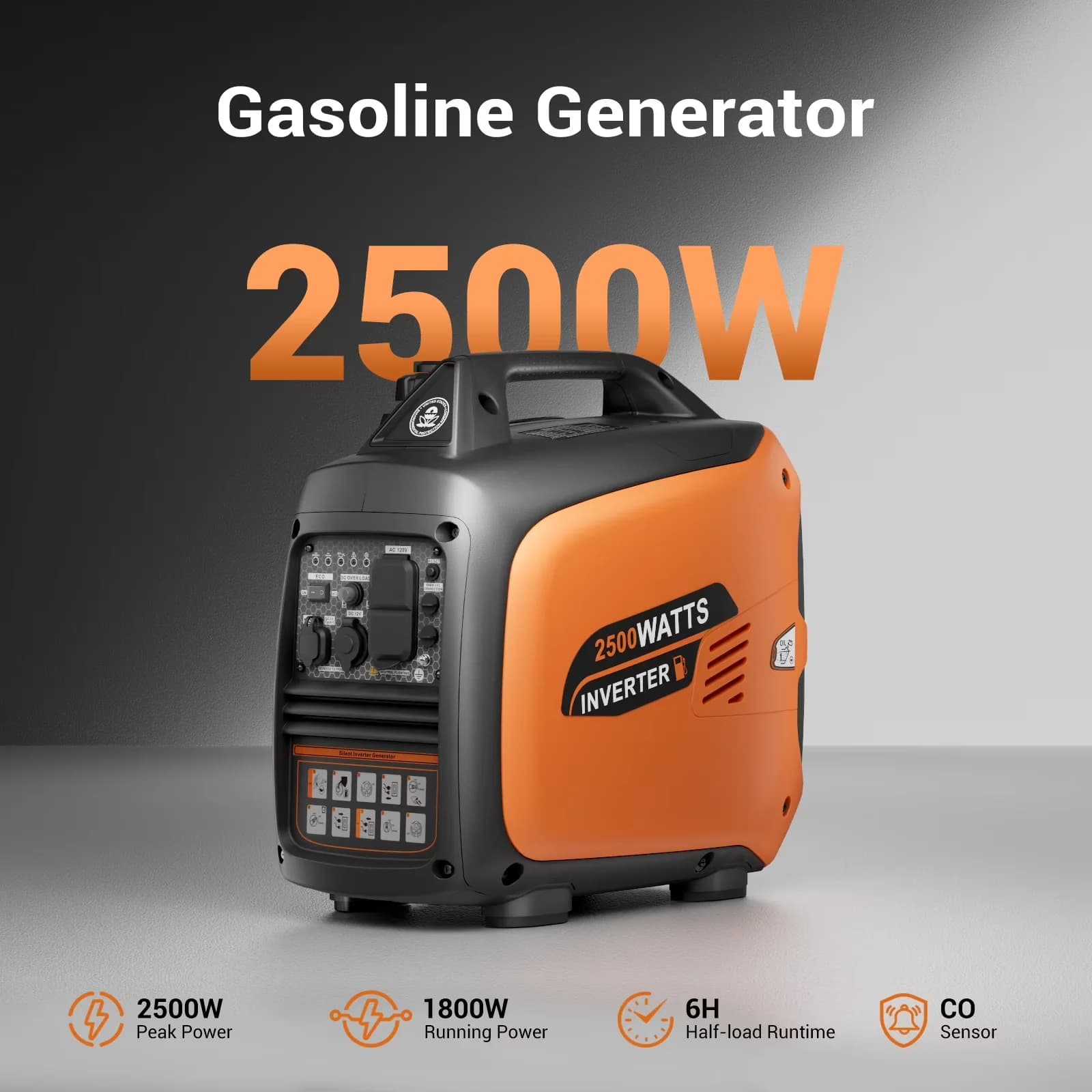 Professional Generator with 2500W, Co Shut-Off, CO Shutdown - 2500 - Low Maintenance Model ADF99C