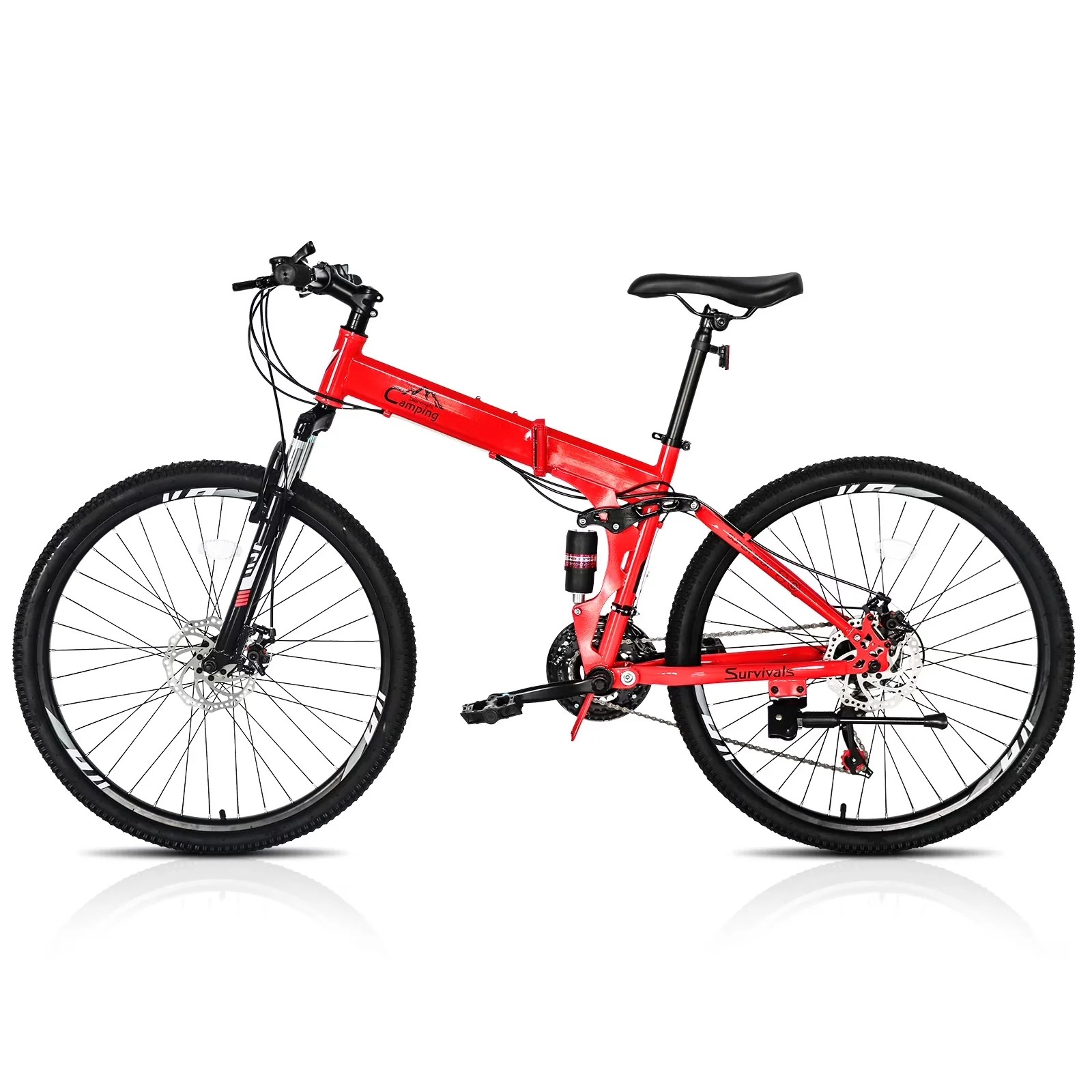 Compact Mountain Bike with Weatherproof - Red 21 for Home and Office Model FFA38E