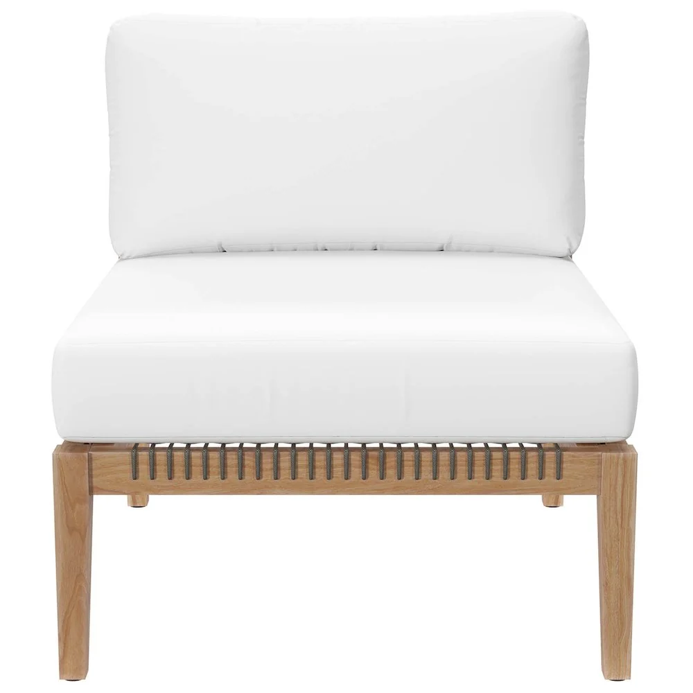 Versatile Outdoor Sofas Sectional with Removable Seat Cushion, Contemporary - Gray White Fabric Model E7AB72
