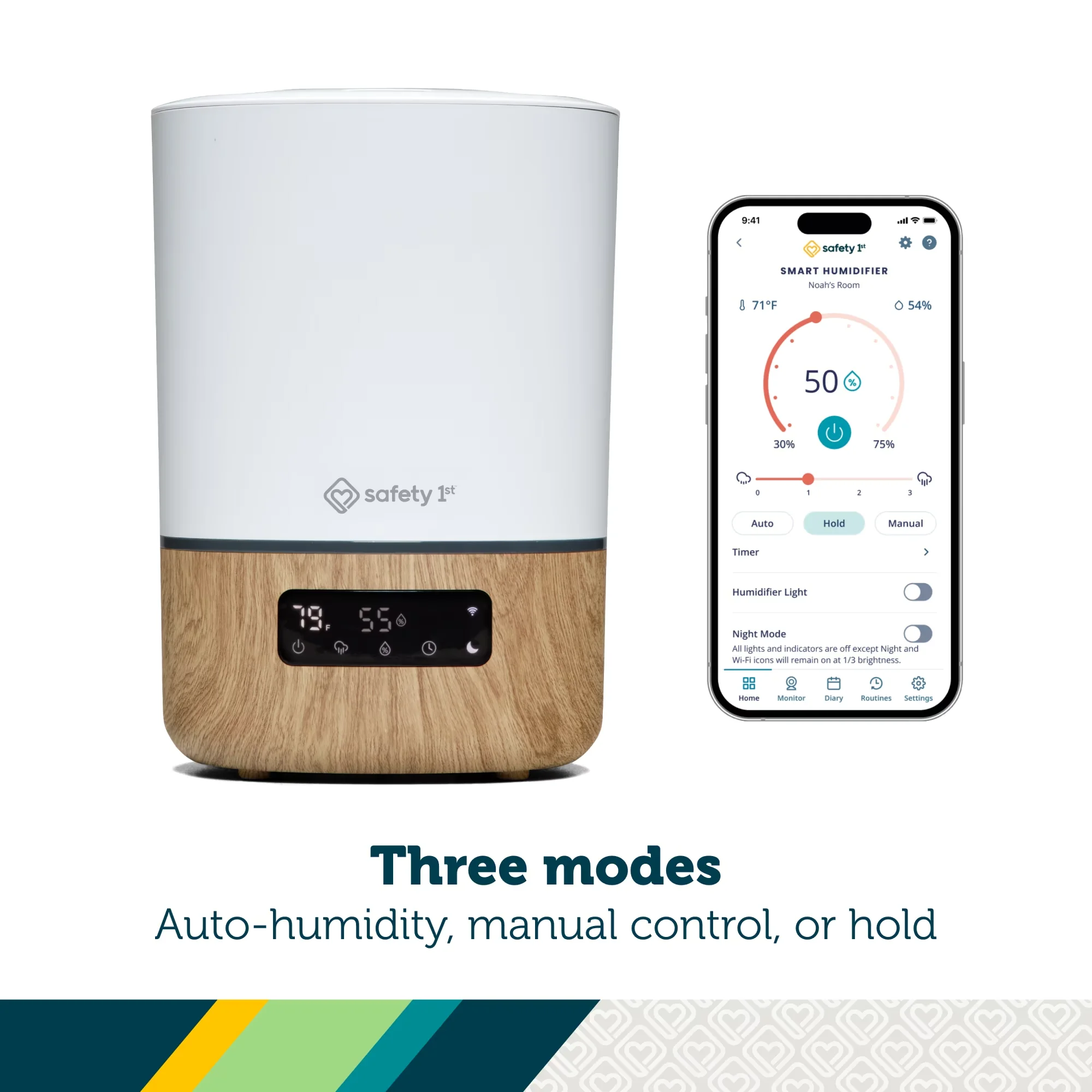 Humidifier Sleek with Battery, Timer, Automatic Shut-Off - White Smart Model 1B4ECB