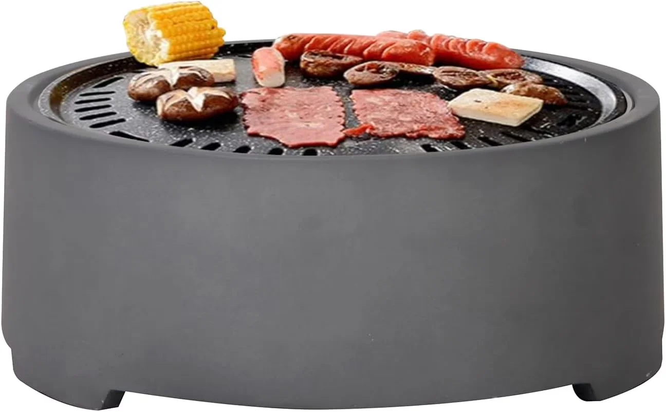 Stylish Flat Top Grill with Portable - Terrafab Gray for Patio, Garden Model 897A28