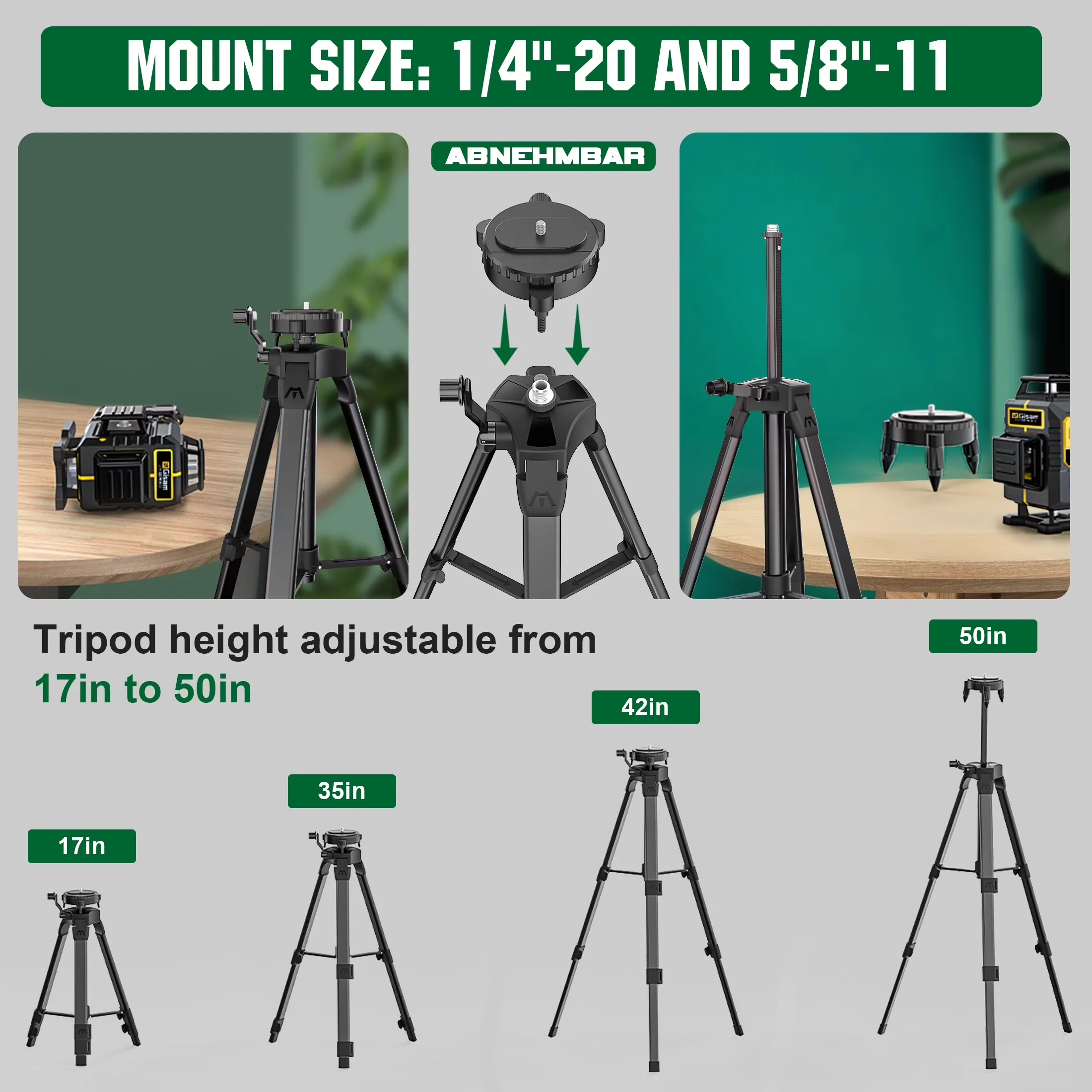 Efficient Measuring Layout with Battery, Laser Beams: 0SRAM Brighter Green, Laser Wave Length:505-532nm - Plastic;Steel;Rubber Model 02954F