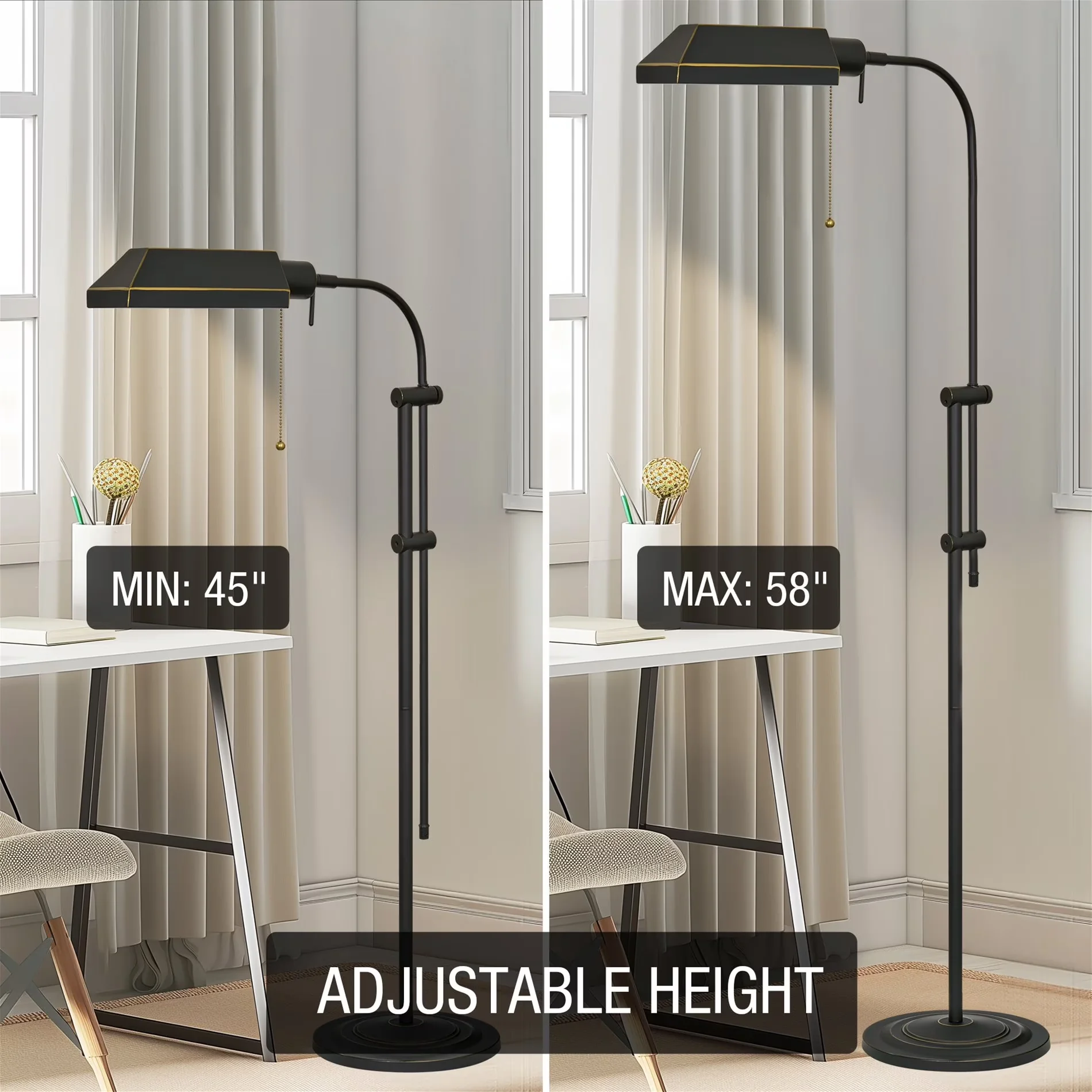 Innovative Floor Lamp with LED, 6W, Task Lamps - Metal Bronze Prescott Model 839EB2