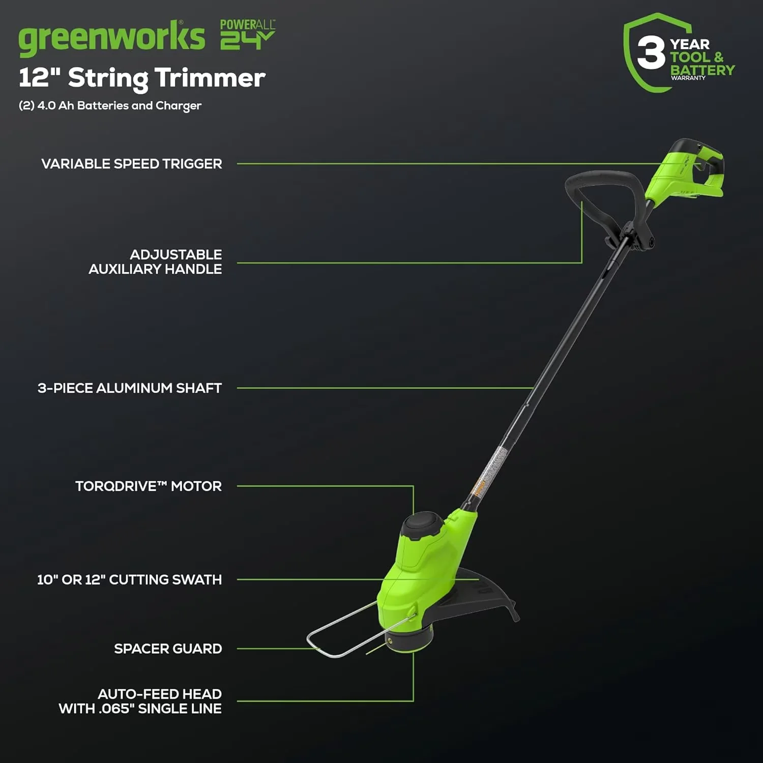 Essential Push Mower with Battery, 48V, Adjustable Handle Bar - Long-Lasting Performance Model 4E9C3C