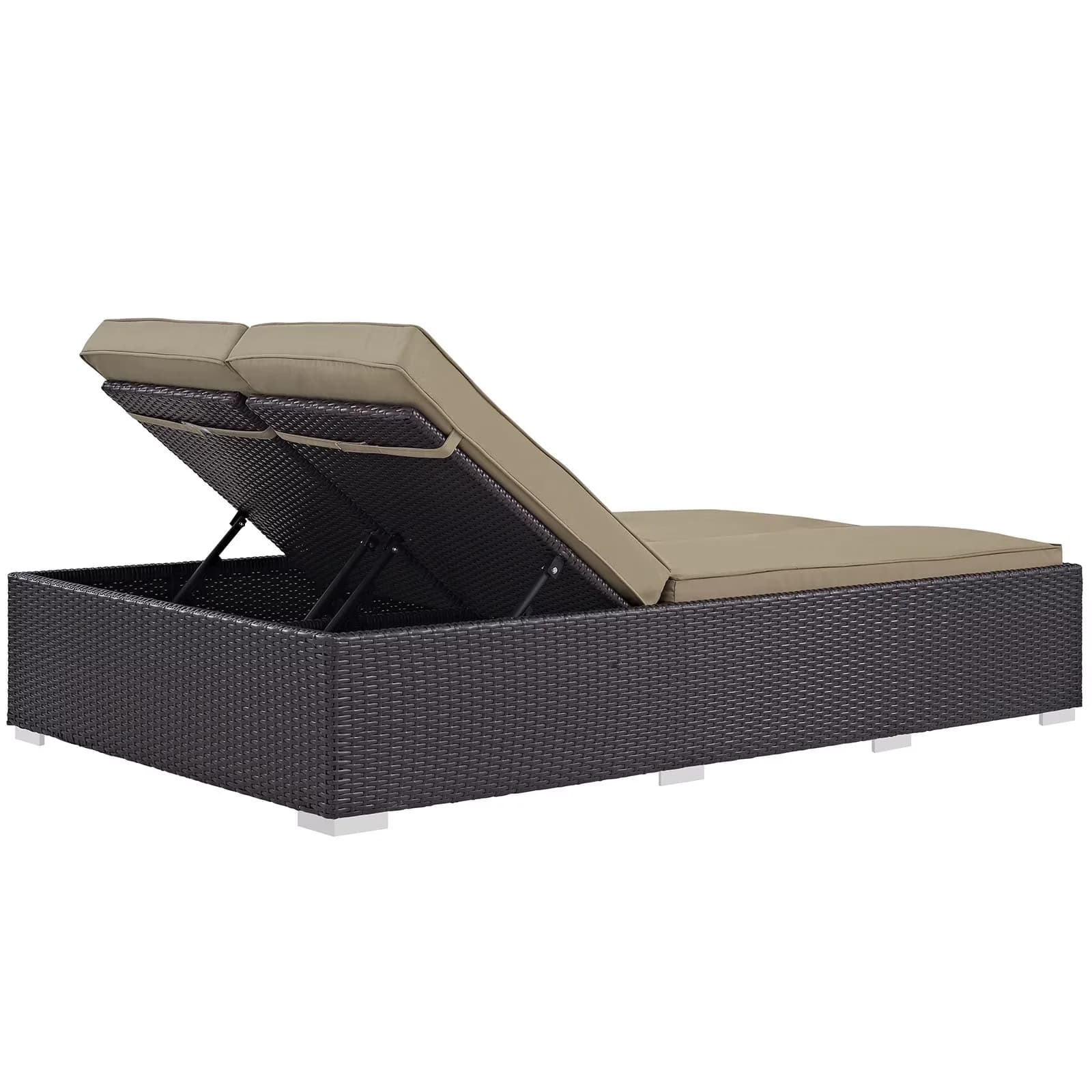 Sleek Patio Chair with Weather-Resistant, Finish: Espresso, mocha - Brown Rattan Model 4593EC