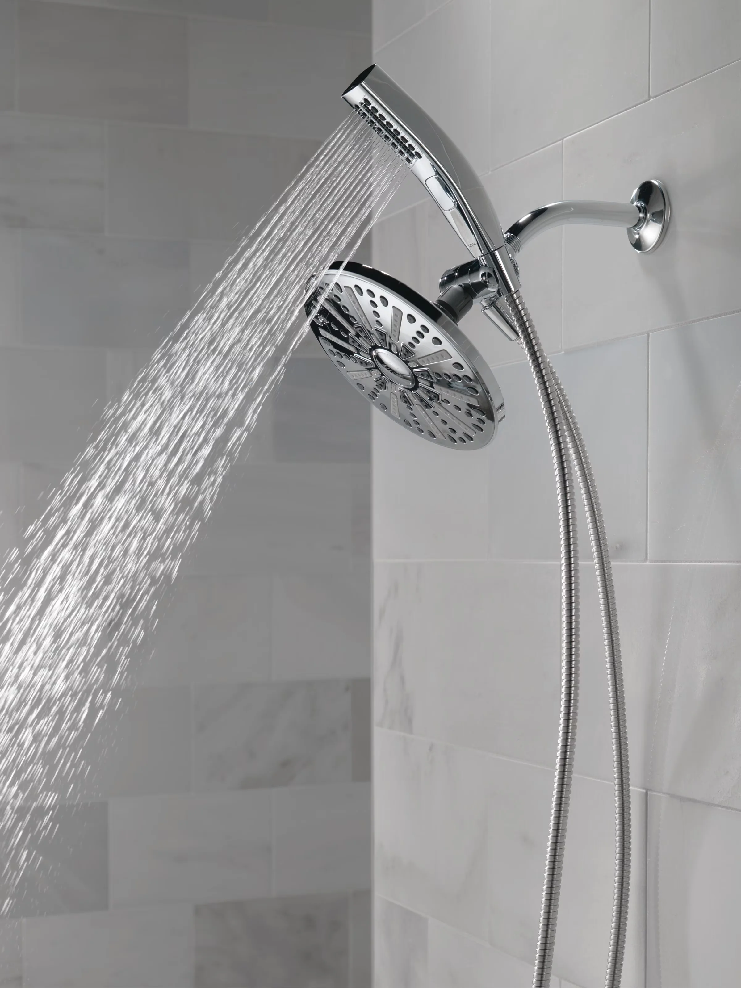 Shower Head Innovative with Adjustable, & Hand 1.75 GPM 4-Setting 75285 - Silver Plastic Model C18E07