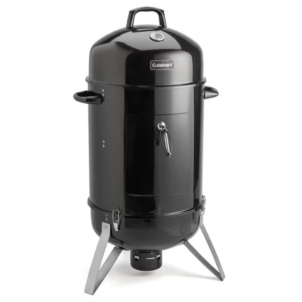 Smoker Modern with Locking Lid, Vertical 18" Charcoal Grill - Black Steel Model 65A569