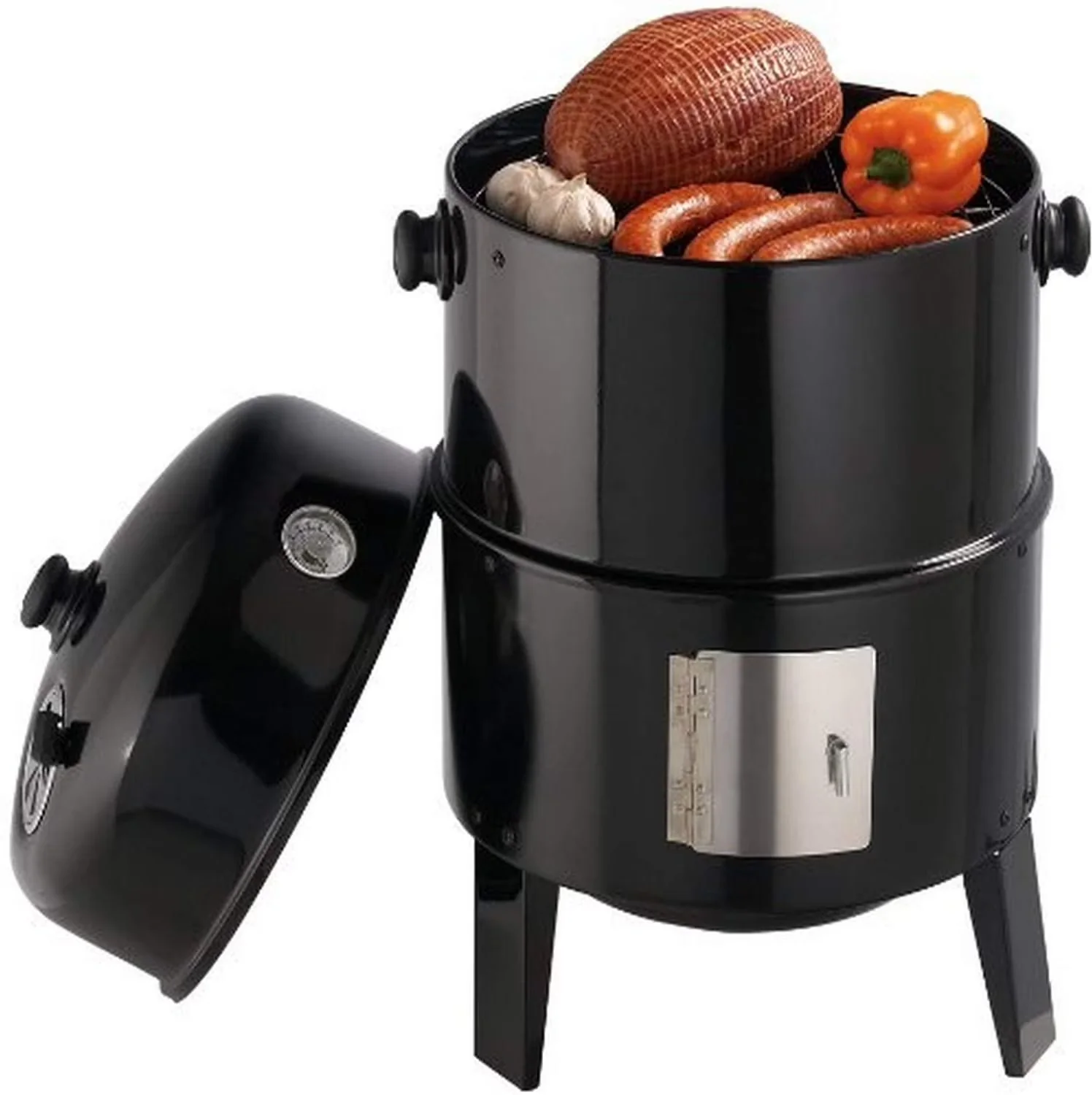 Smoker Sleek with Heat Thermometer, 16 Inch Black, 31816 Vertical Charcoal - Black Model 82ED9C