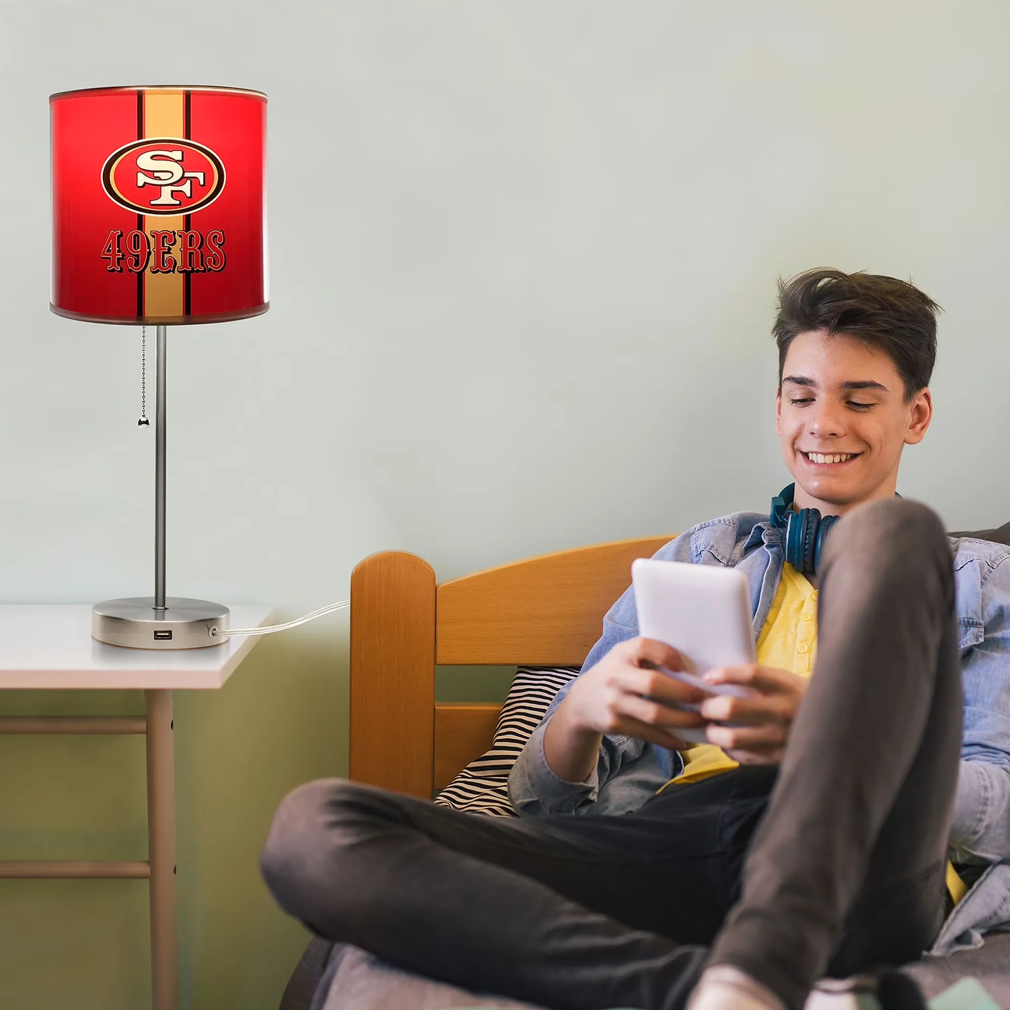 Quality Desk Lamp with Usb Port, Modern, San Francisco 49ers Chrome - Metal Multicolor Model 0B3E20