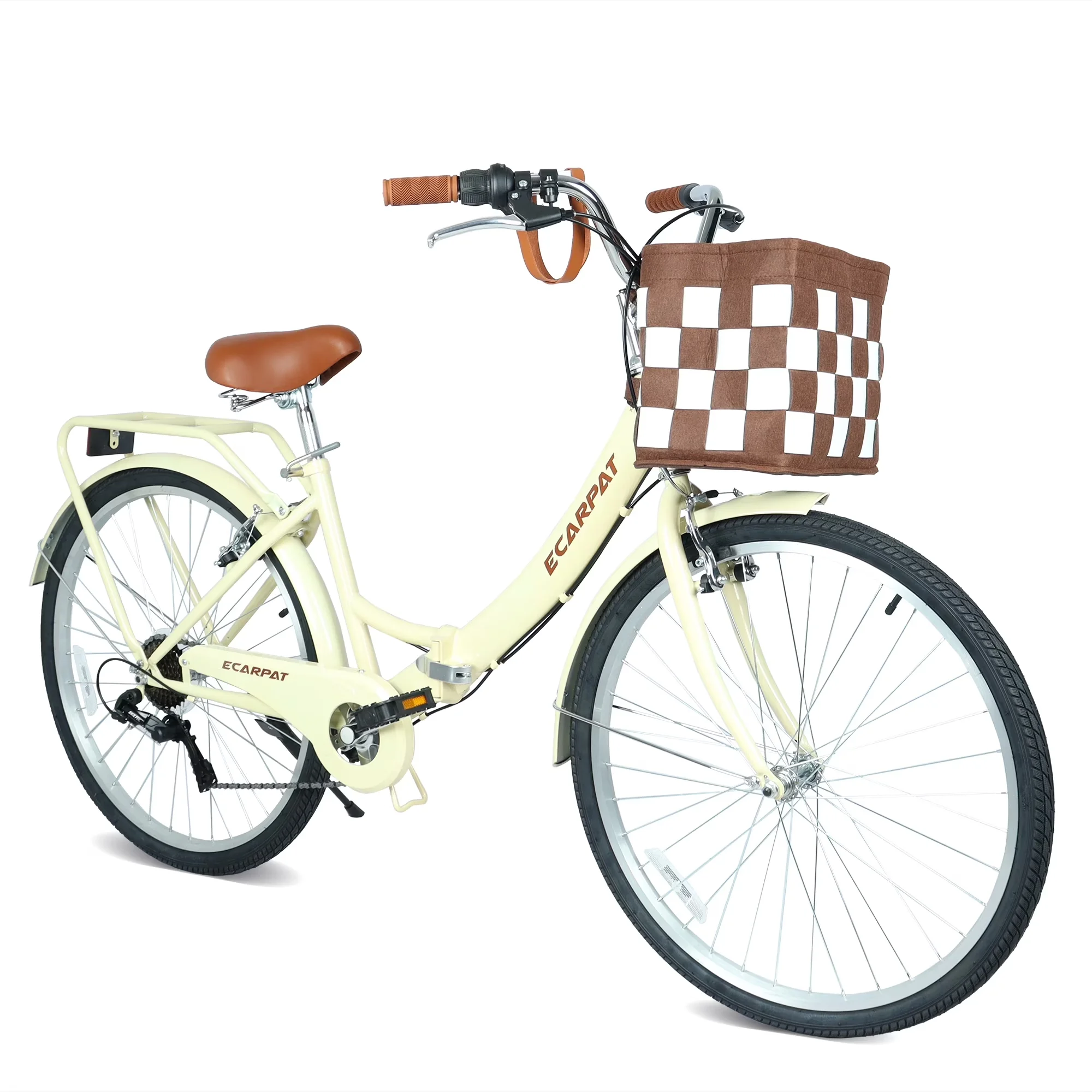 Stylish Cruiser Bike with Adjustable Speed, Adjustable Height, Beige - Beige Model BFBD43