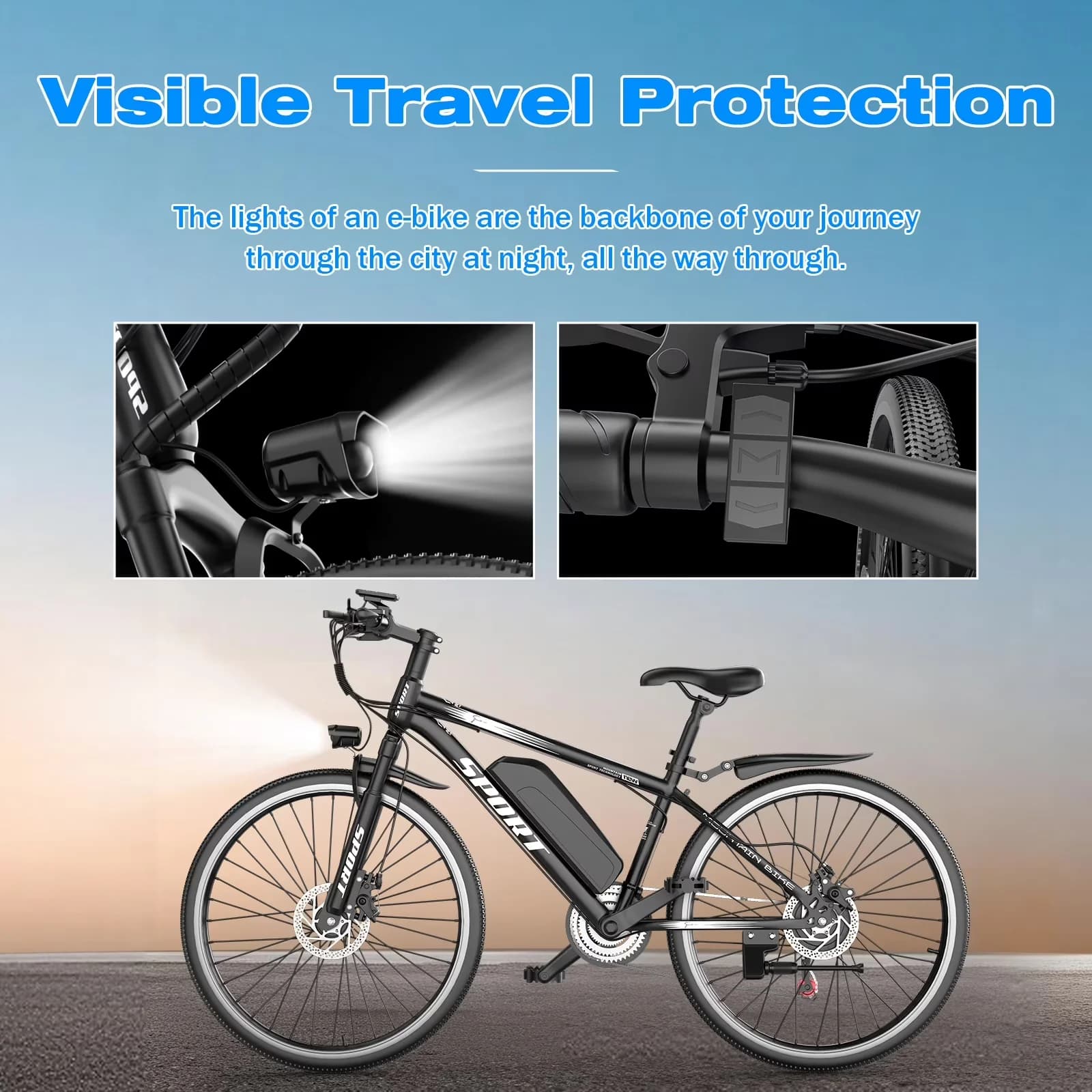 Modern Electric Bike with Battery, 1200W, 48V - Black - Quality Construction Model 0F9B0F