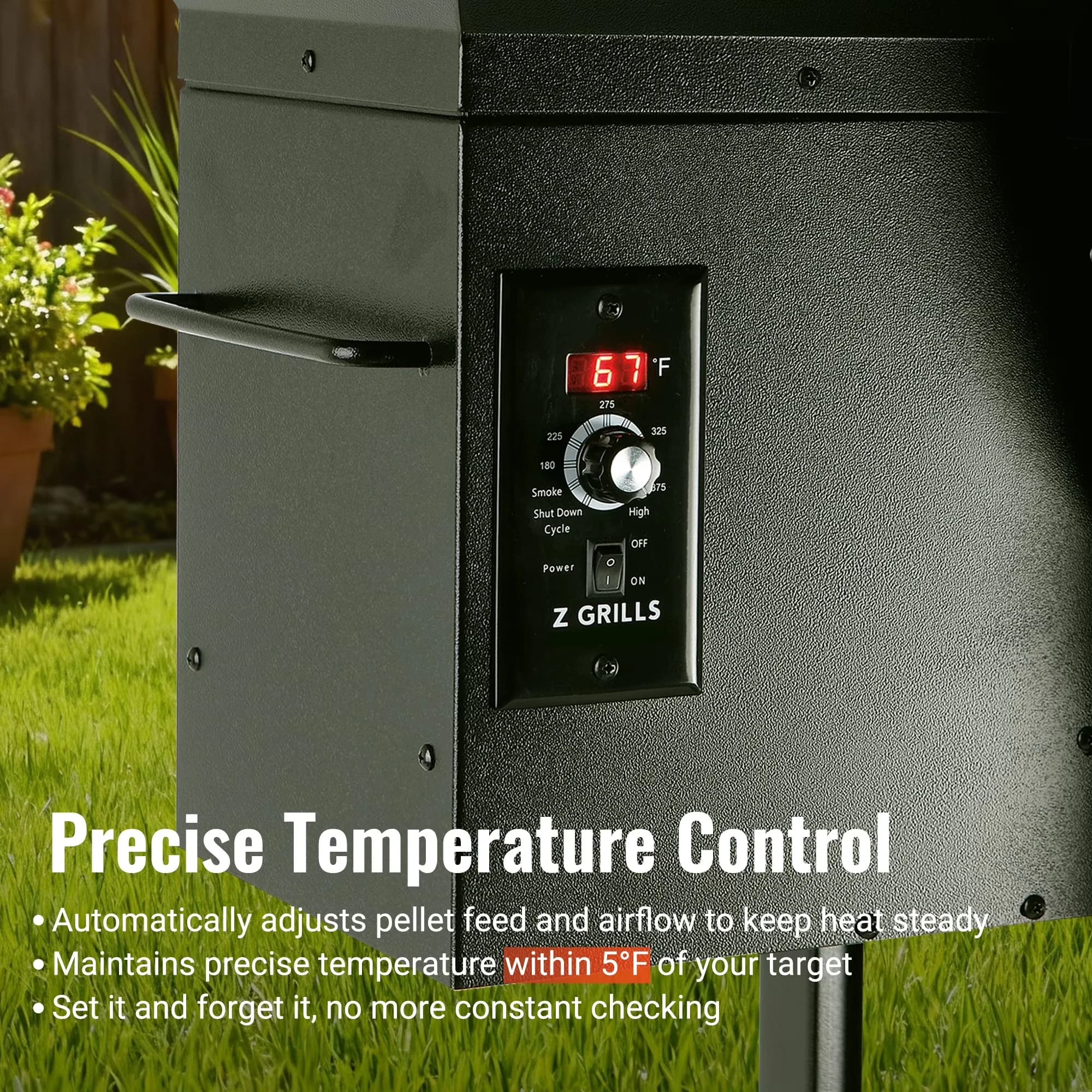 Essential Smoker with Warming Rack, Storage Rack, Classic ZPG - Steel for Outdoor Model 1BF3FF