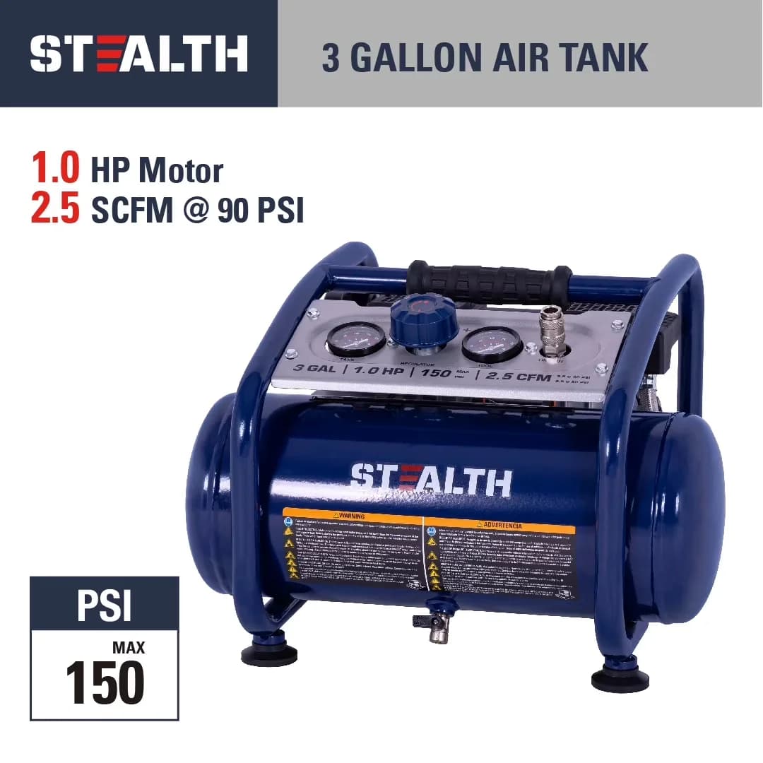 Quality Air Tools Compressor with Portable, Professional Series - Blue Metal, Plastic Model C429C9
