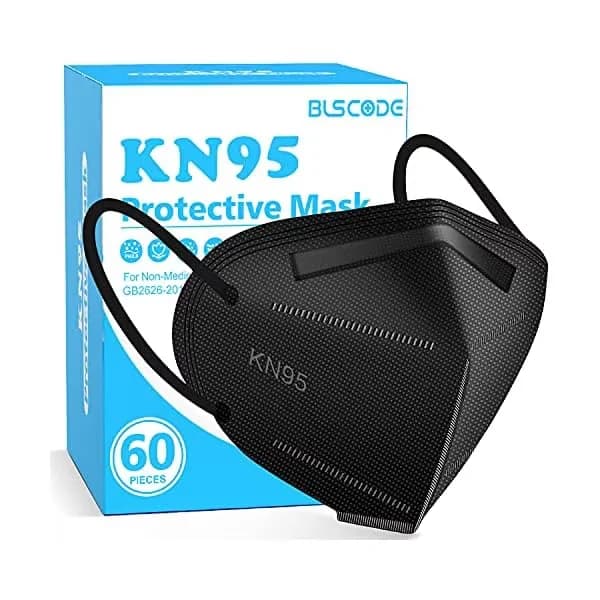 Compact Protective Equipment with KN95 Face Mask 60 Pack, Filter Efficiency≥95%, Individually Wrapped 5-Layer face Masks - White Plastic Model A20439