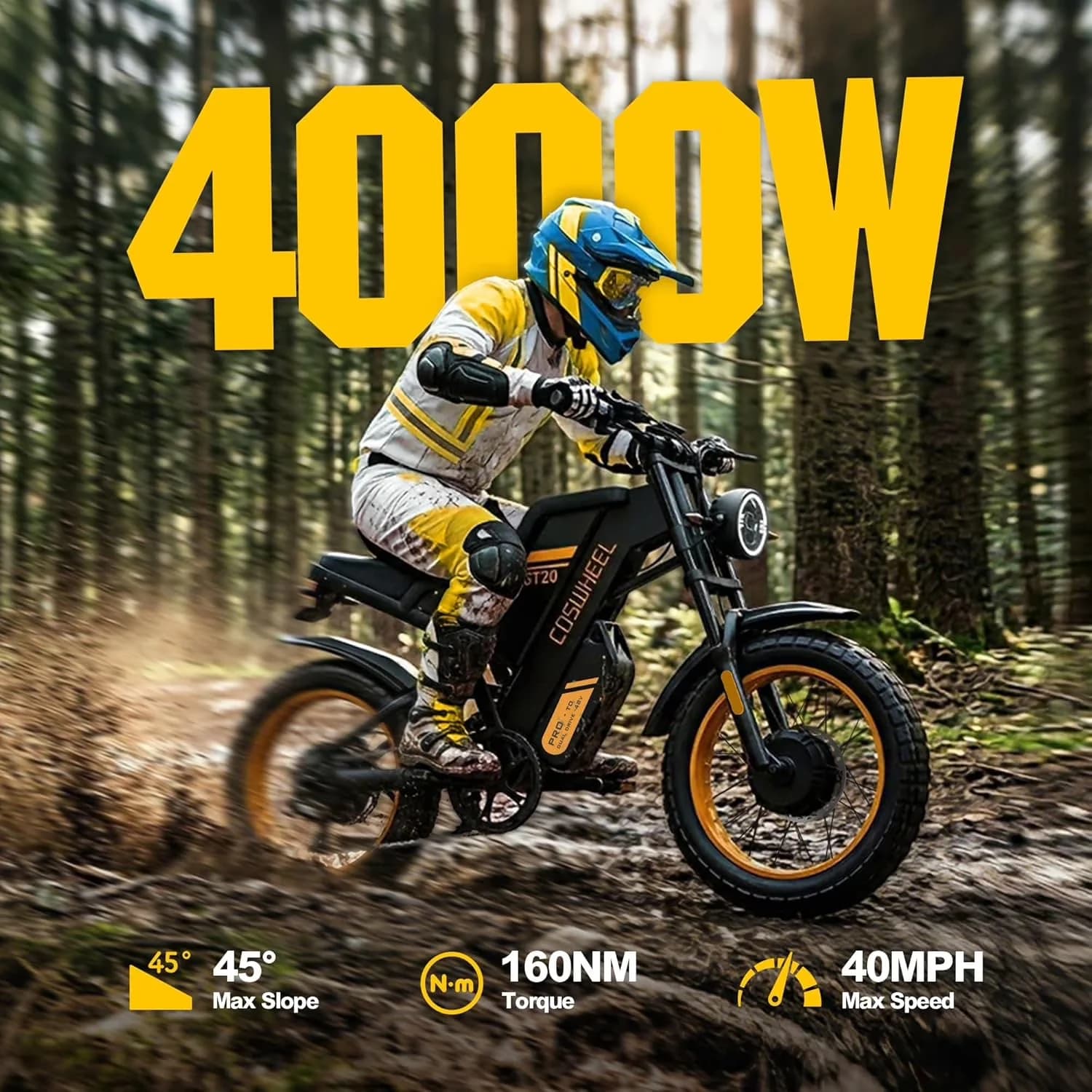 Innovative Electric Bike with Battery, 4000W, GT20 Pro 4000W Dirt - Professional Series Model 1138EF