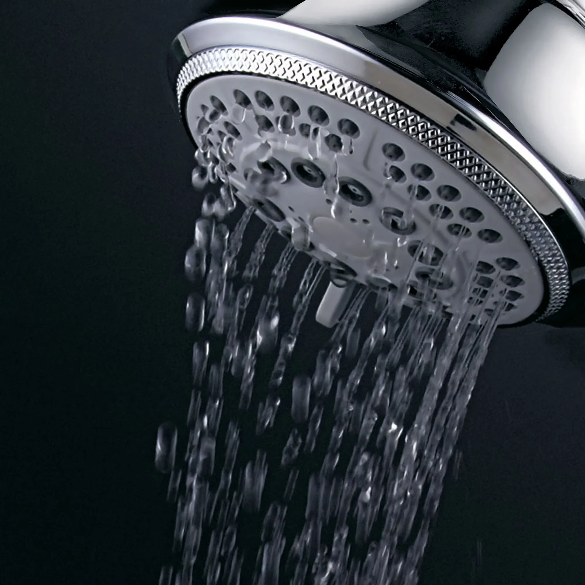 Shower Head Stylish with Body Spray, High-power 3-zone Precision Flo dial, 5-Setting Deluxe Showerhead - Chrome, Rubber Chrome Model 275A5F