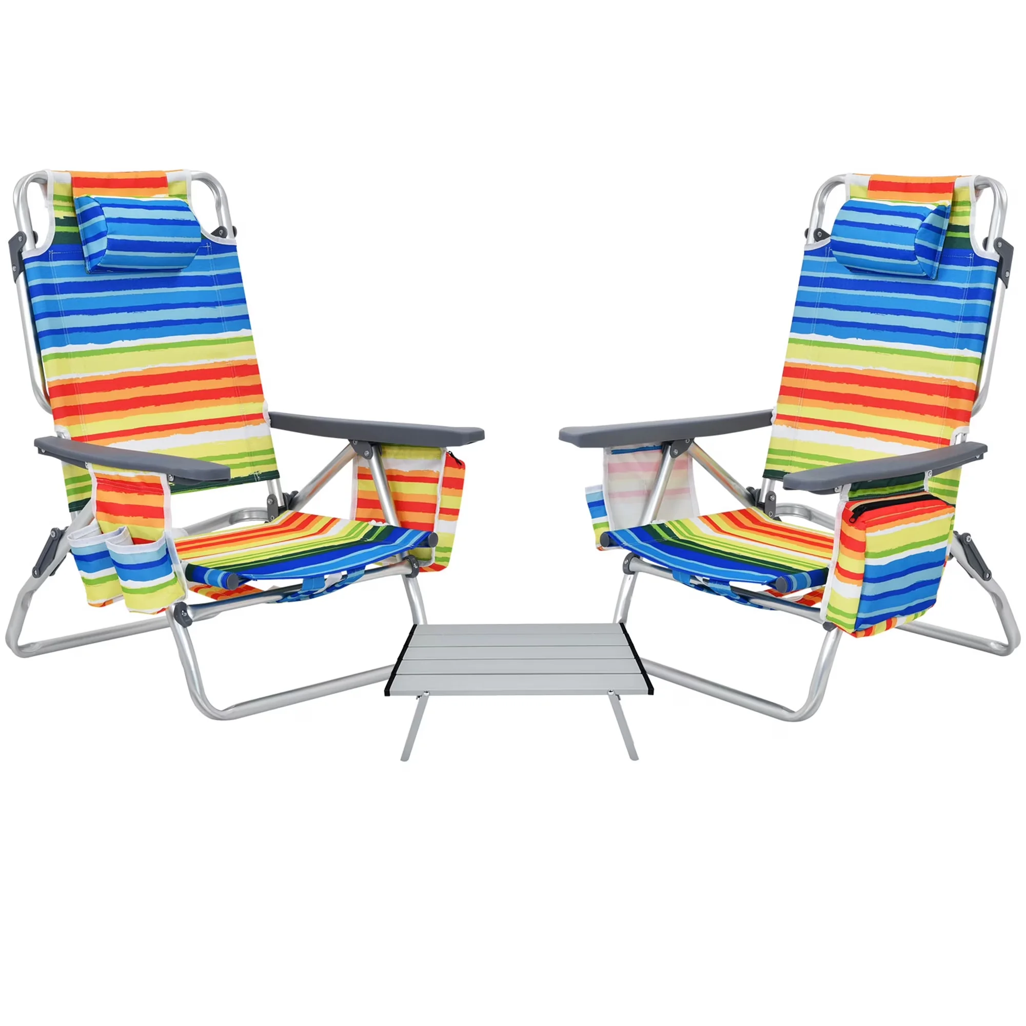 Beach Chair Stylish with Adjustable, Waterproof - Yellow 3PCS - Heavy Duty Model 80291E