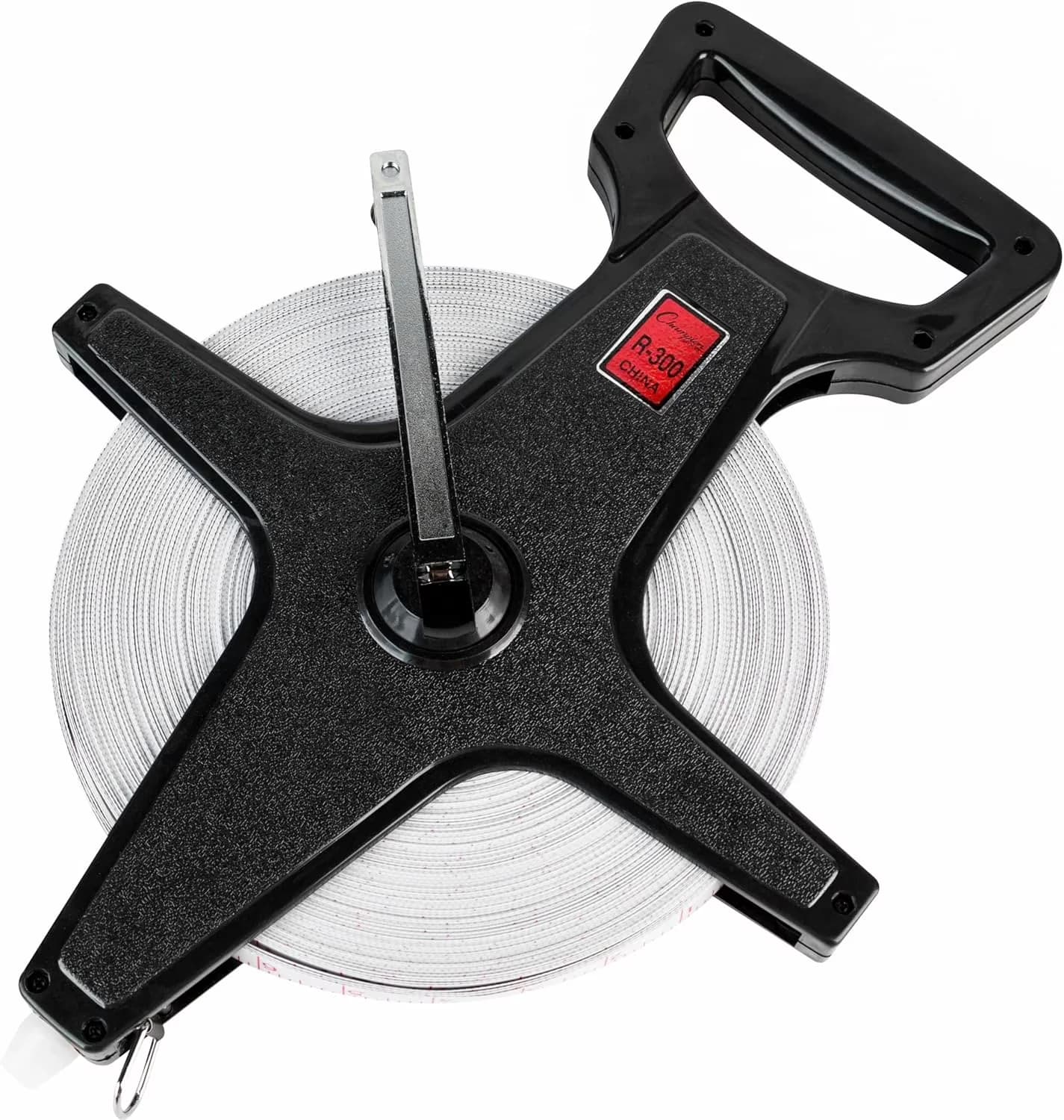 Quality Measuring Layout with Durable, Metal Spike - Black Fiberglass Tape, Plastic Reel, Metal Spike Model 2EA709