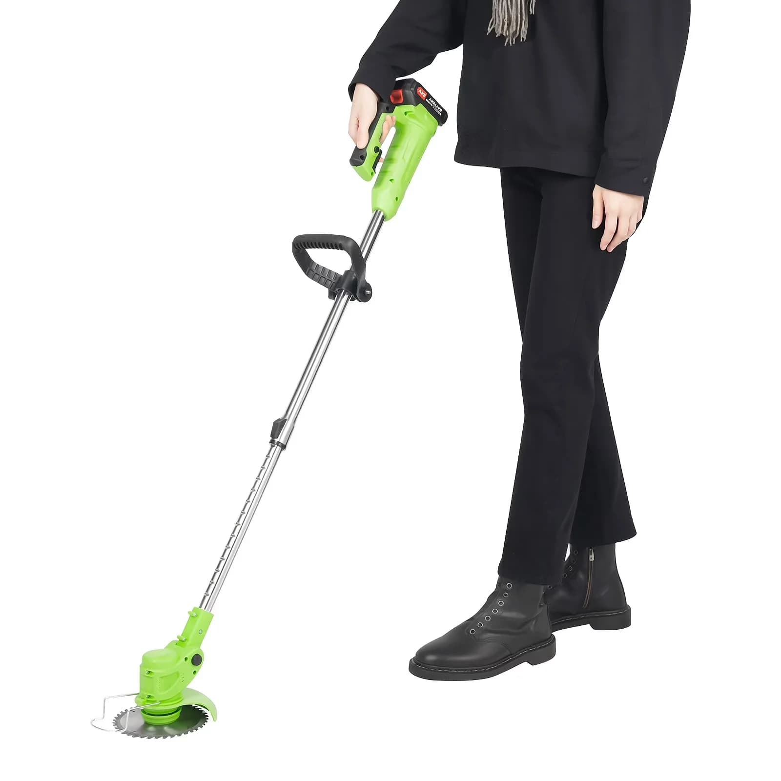 Stylish Push Mower with Battery, 650W, Cordless Grass Trimmer - Green for Everyday Use Model 63EA78