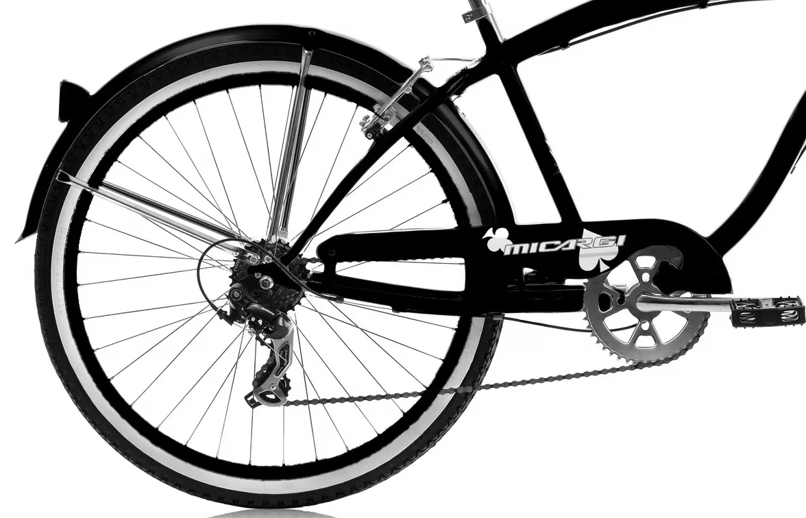 Modern Cruiser Bike with Stainless Steel Spokes - Black 36H - Residential Grade Model 94F070
