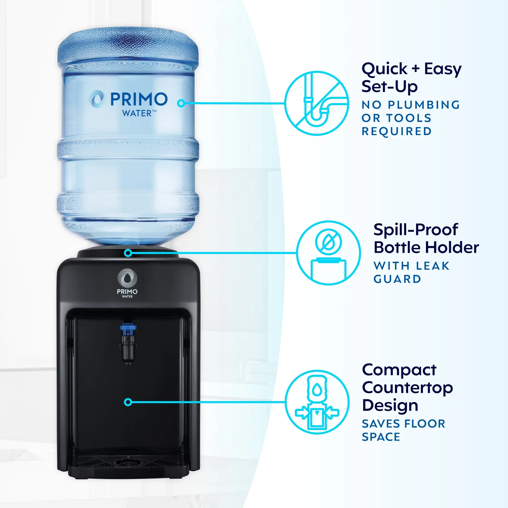 Water Filtration Versatile with ® Countertop Dispenser, Functional spigot for easy dispensing - Black Model 92D2DD