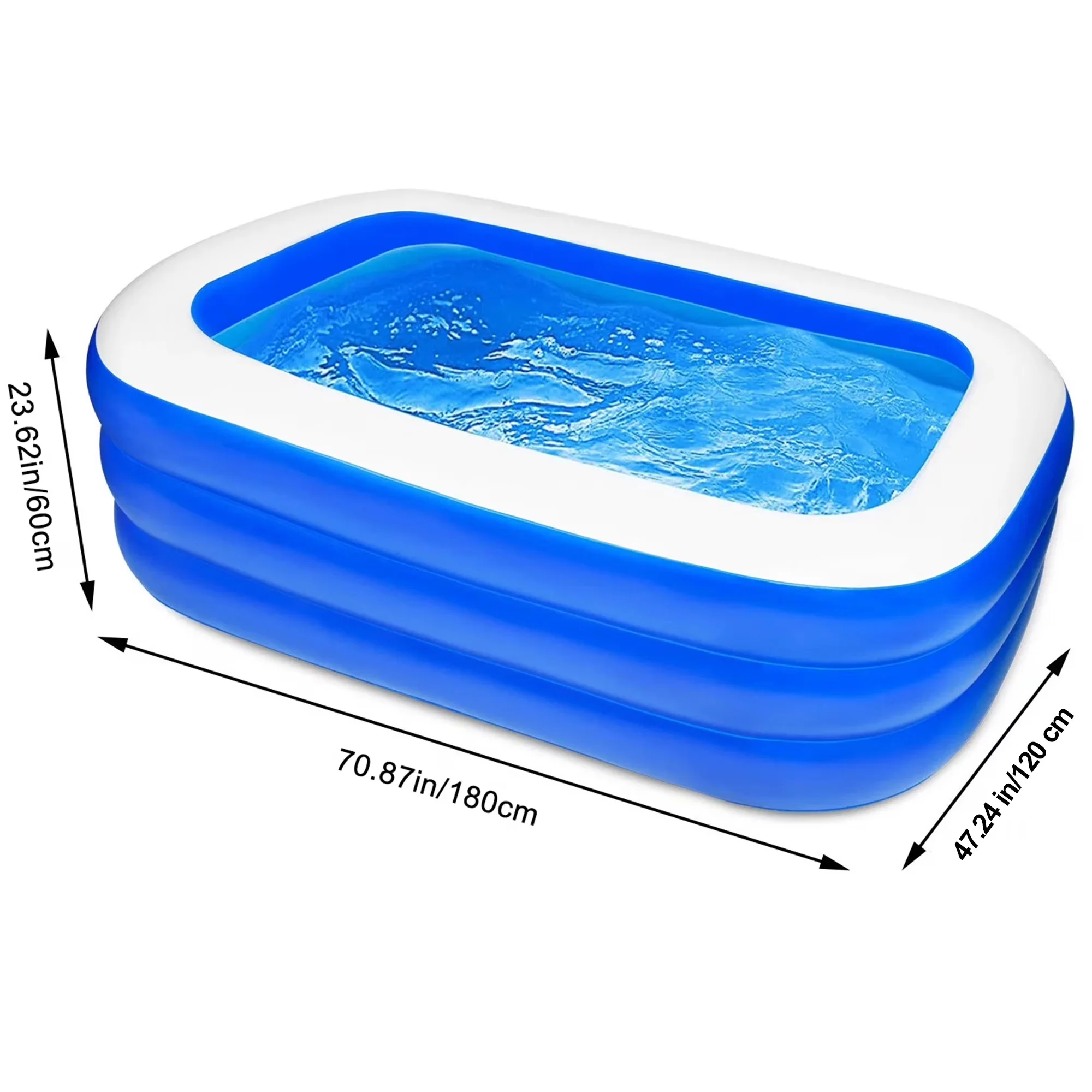 Innovative Inflatable Pool with Uv Resistant, Drain Faster Portable Swimming Pool, Infant Pool - Blue Model 125A43