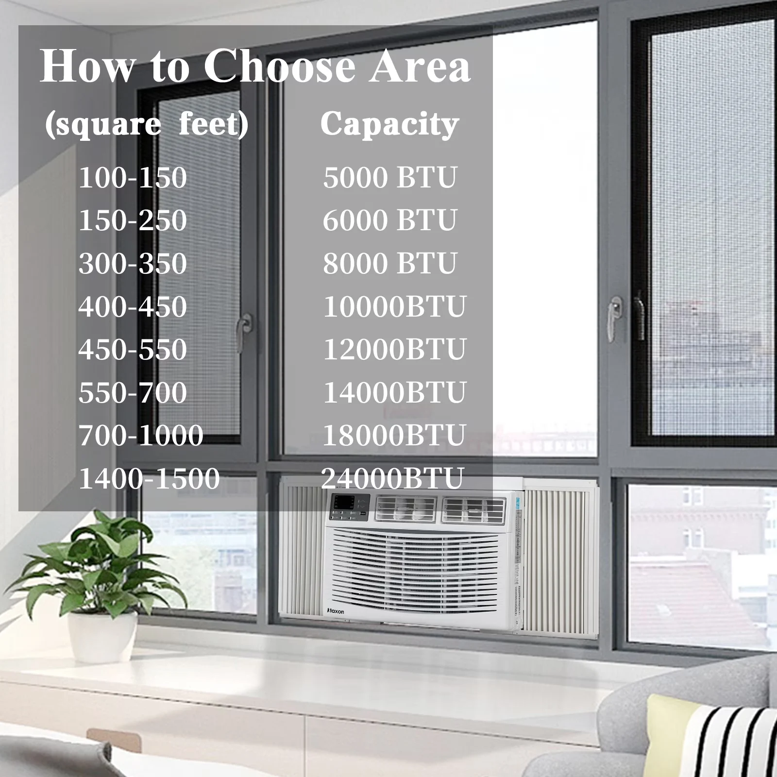 Air Conditioner Efficient with 6000 BTU, Timer, White - 6000BTU - Commercial Quality Model 43AE8E